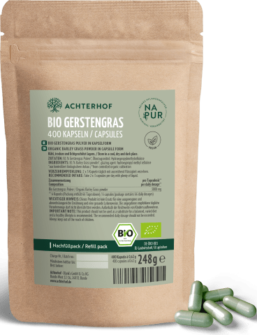 Bio Gerstengras Kapseln Nachfüllpack (400 Kapseln)