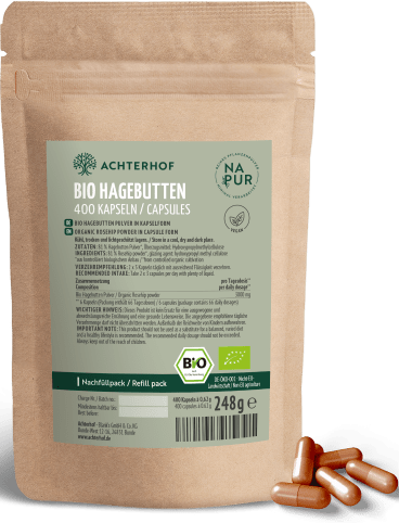 Bio Hagebutten Kapseln Nachfüllpack (400 Kapseln)