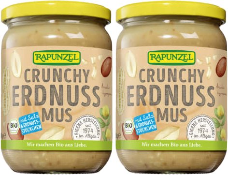 2 x Erdnussmus Crunchy mit Salz (2x500g)