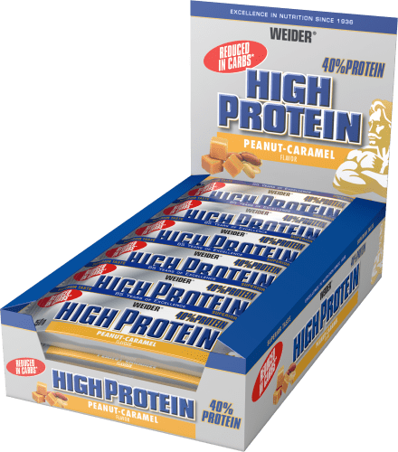 Thumbnail - 40% High Protein Bar - 24 x 50g - Erdnuss-Karamell