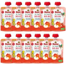 Demeter Red Bee - 12x100g - Pouchy Apfel mit Erdbeere ab dem 8. Monat