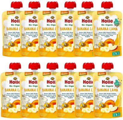 Demeter Banana Lama -12x100g - Pouchy Banane Apfel Mango & Aprikose ab dem 6. Monat