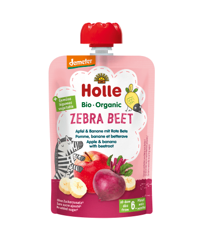 Demeter Zebra Beet - Pouchy Apfel & Banane mit Rote Bete ab dem 6. Monat (100g)