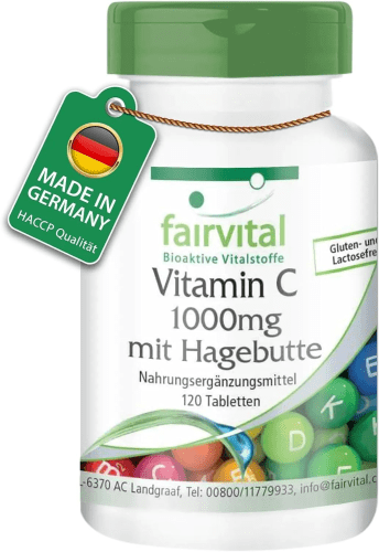 Vitamin C 1000mg mit Hagebutten (120 Tabletten)
