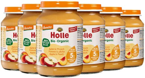 Apfel & Pfirsich - 6x190g - Demeter ab dem 5. Monat