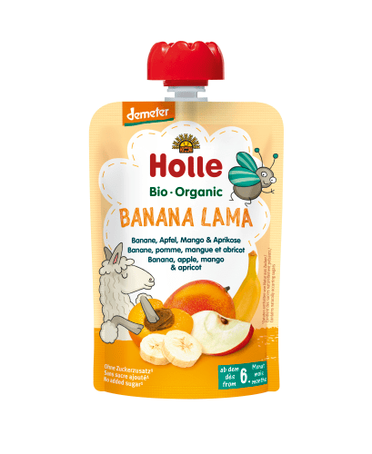 Demeter Banana Lama - Pouchy Banane Apfel Mango & Aprikose ab dem 6. Monat (100g)