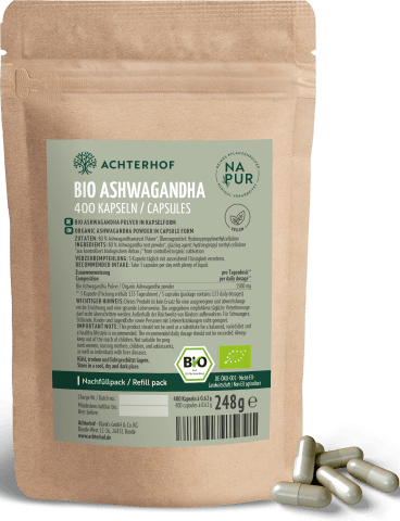 Bio Ashwagandha Kapseln Nachfüllpack (400 Kapseln)