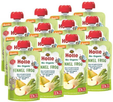 Demeter Fennel Frog - 12x100g - Pouchy Birne mit Apfel & Fenchel ab dem 6. Monat