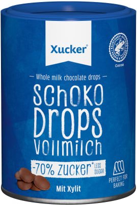 Schokodrops Vollmilch mit finnischem Xylit (200g)