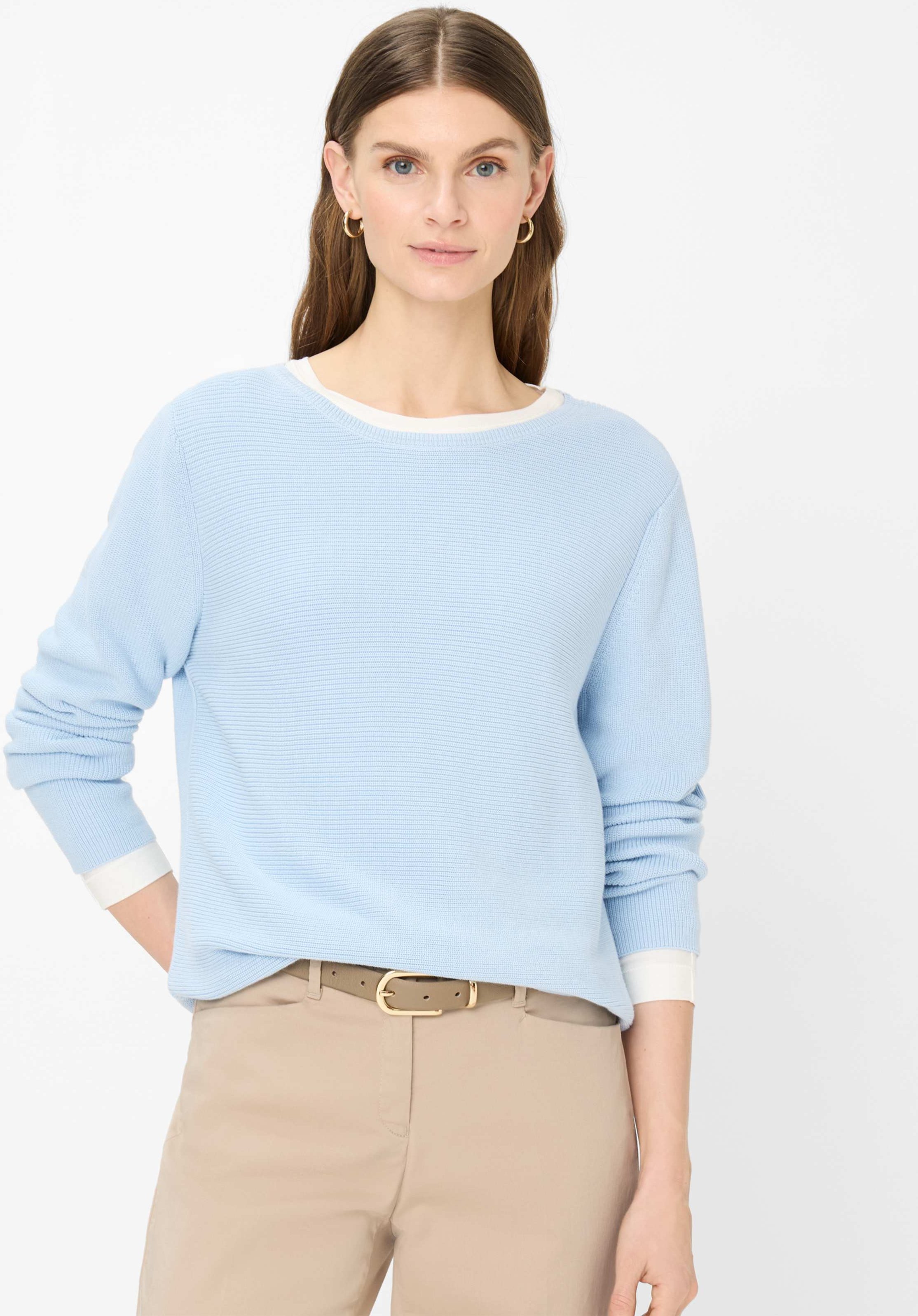 Brax Damen Strickpullover Style LESLEY vintage blue, hellblau, Gr. 38