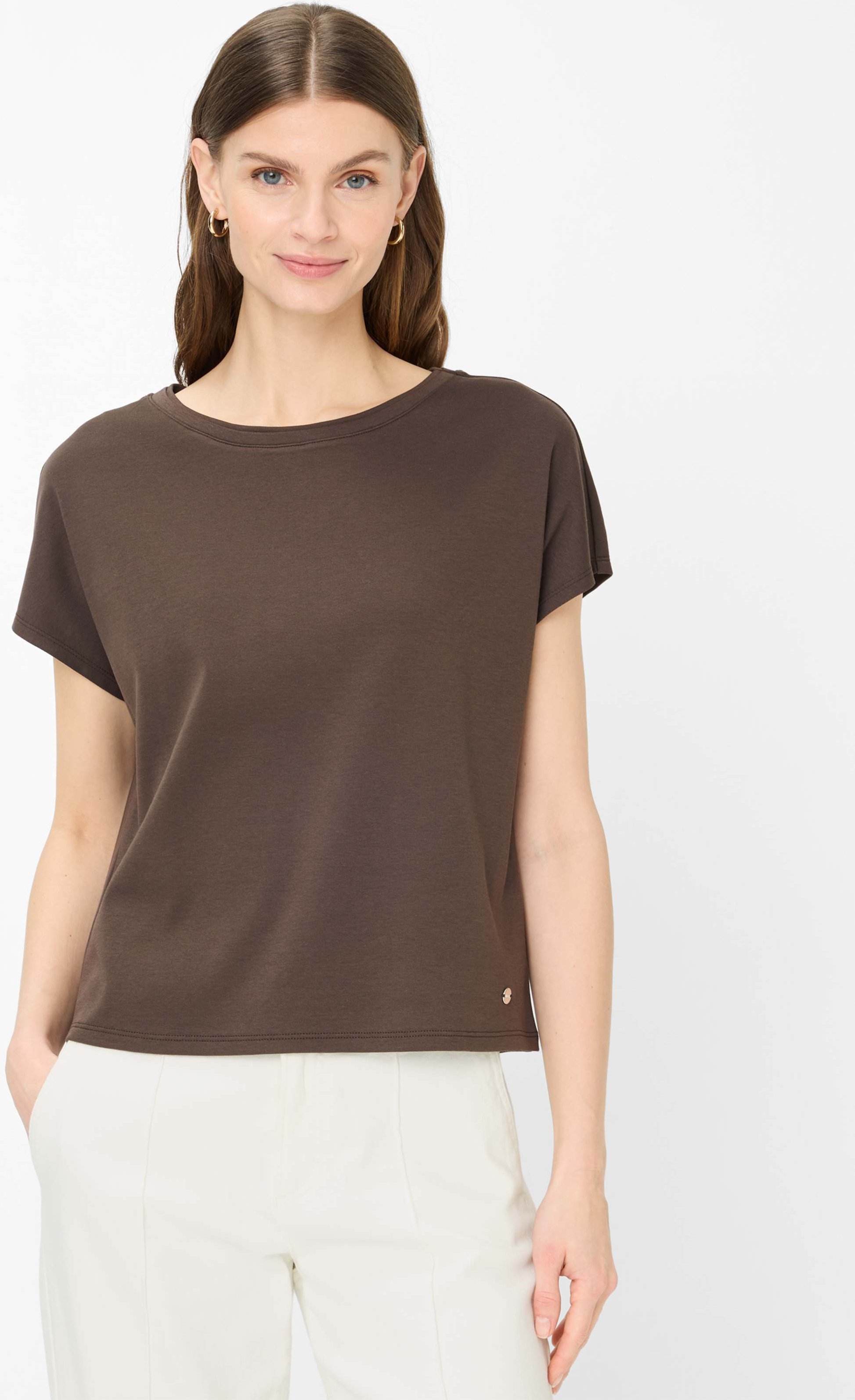 Brax Damen Shirt Style CATHY S dark ebony, dunkelbraun, Gr. 38