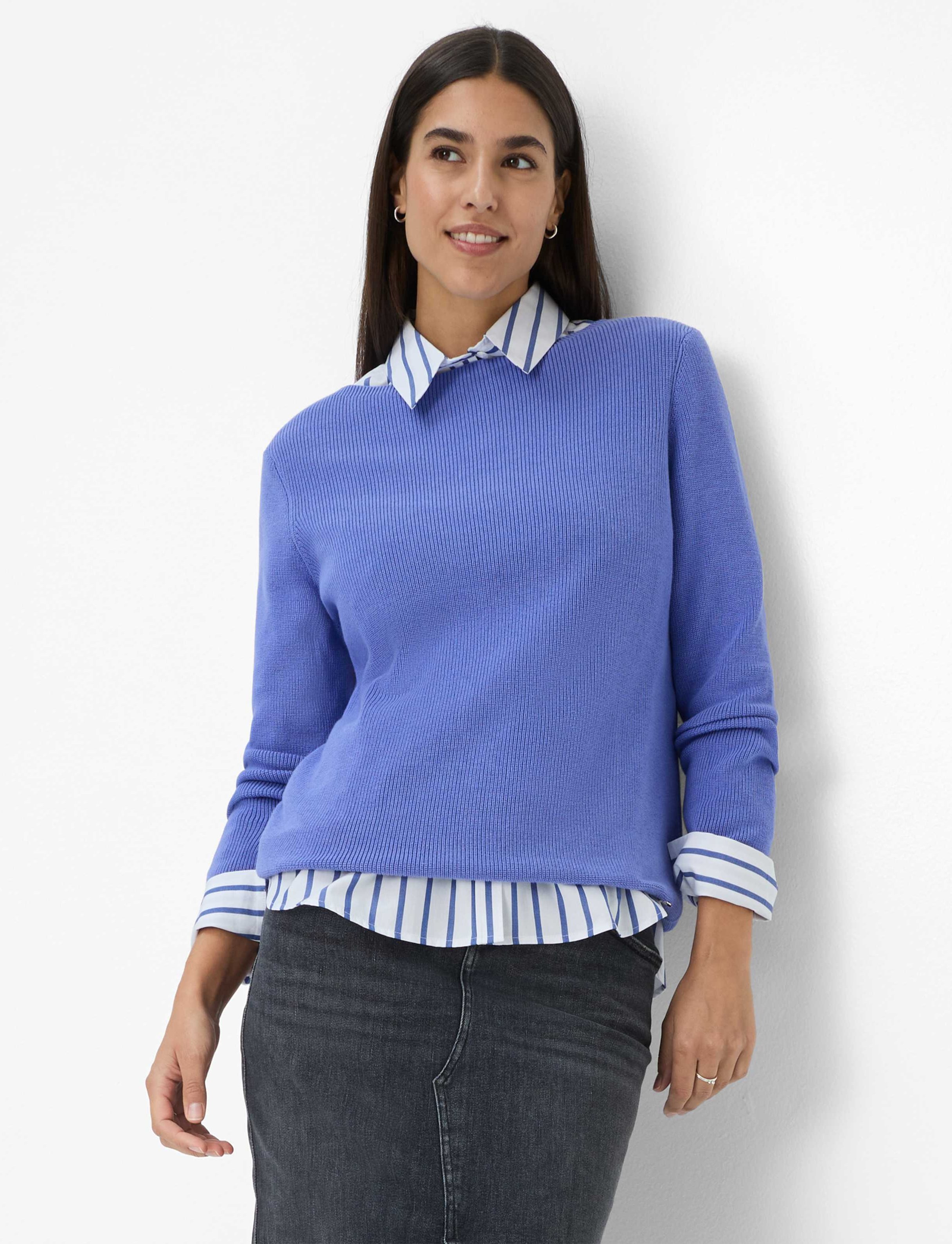 Thumbnail - Brax Damen Strickpullover Style LESLEY violet storm, lila, Gr. 36