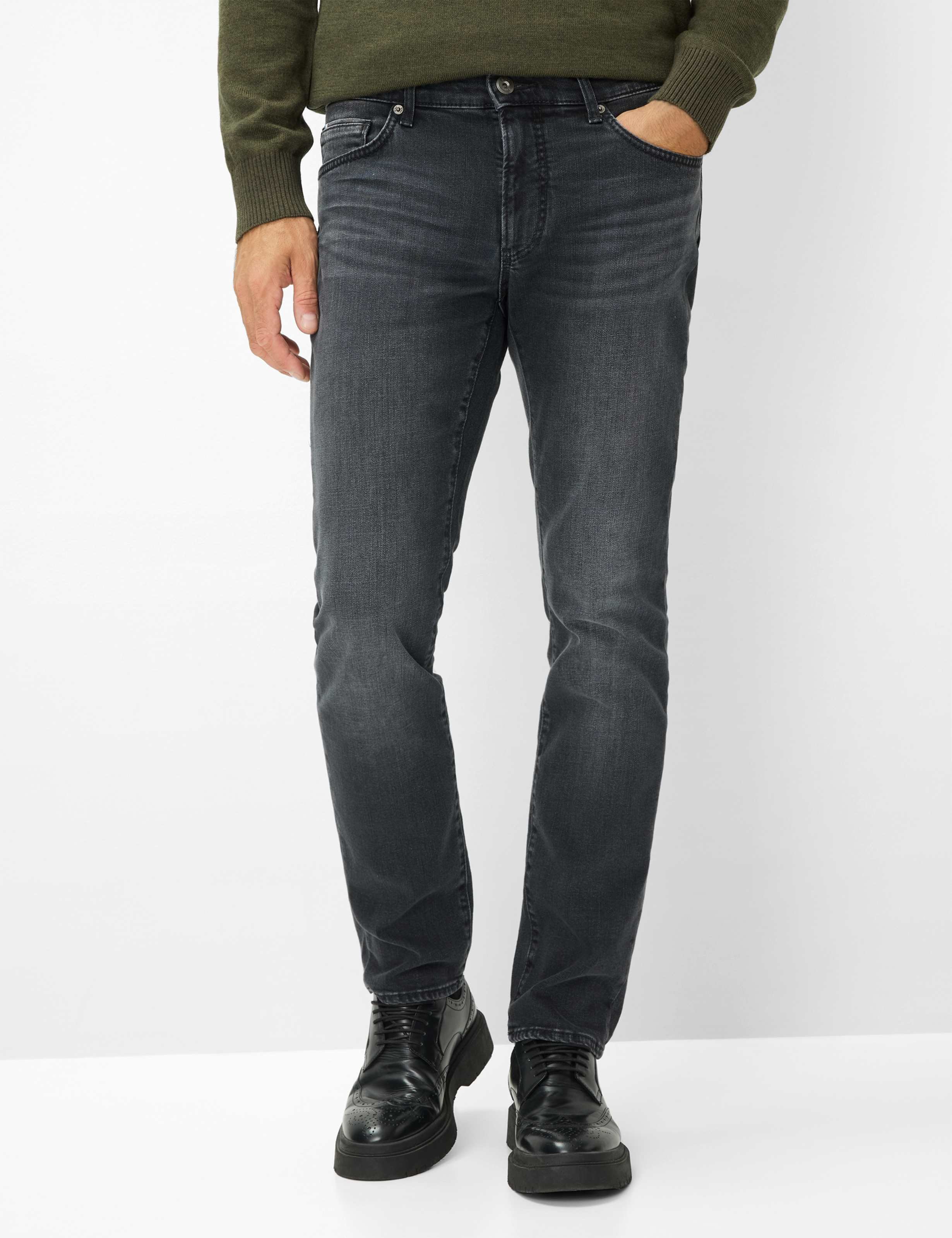 Thumbnail - Brax Herren Five-Pocket-Hose Style CHUCK GREY USED, denim dunkelgrau, Gr. 36/32
