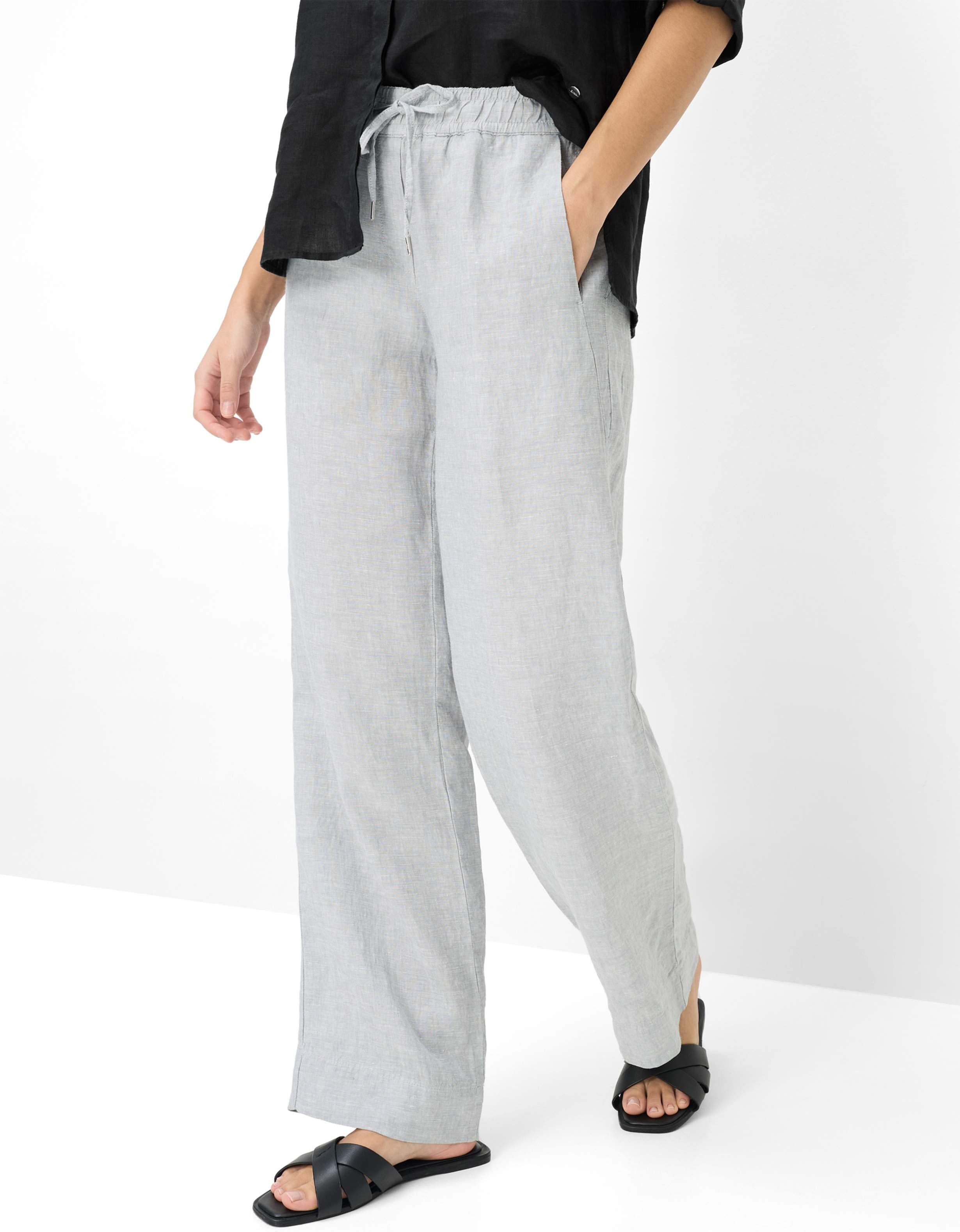 Brax Damen Marlenehose Style FARINA GREY MELANGE, hellgrau, Gr. 48K