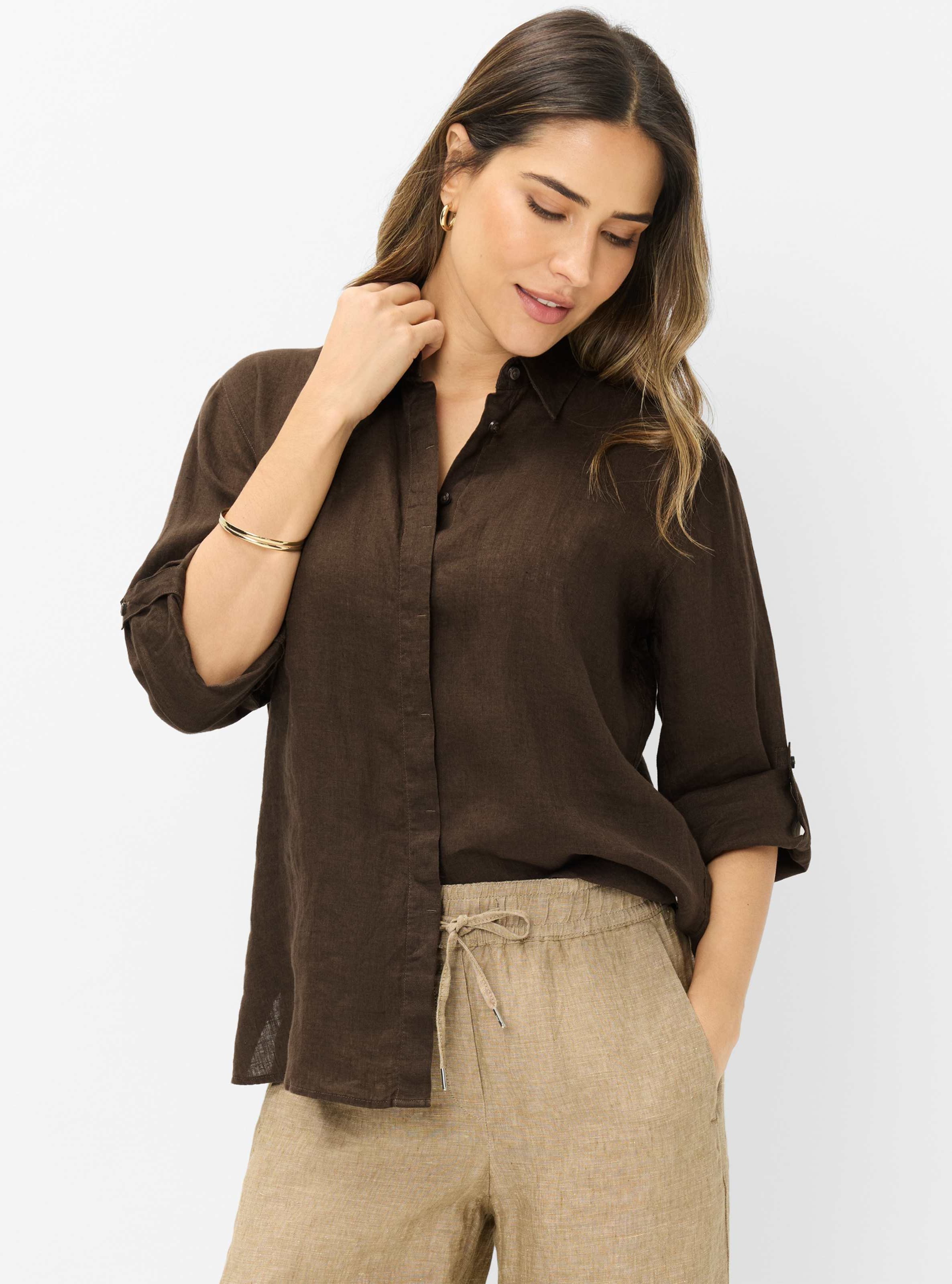 Brax Damen Hemd Style VICKI dark ebony, dunkelbraun, Gr. 44