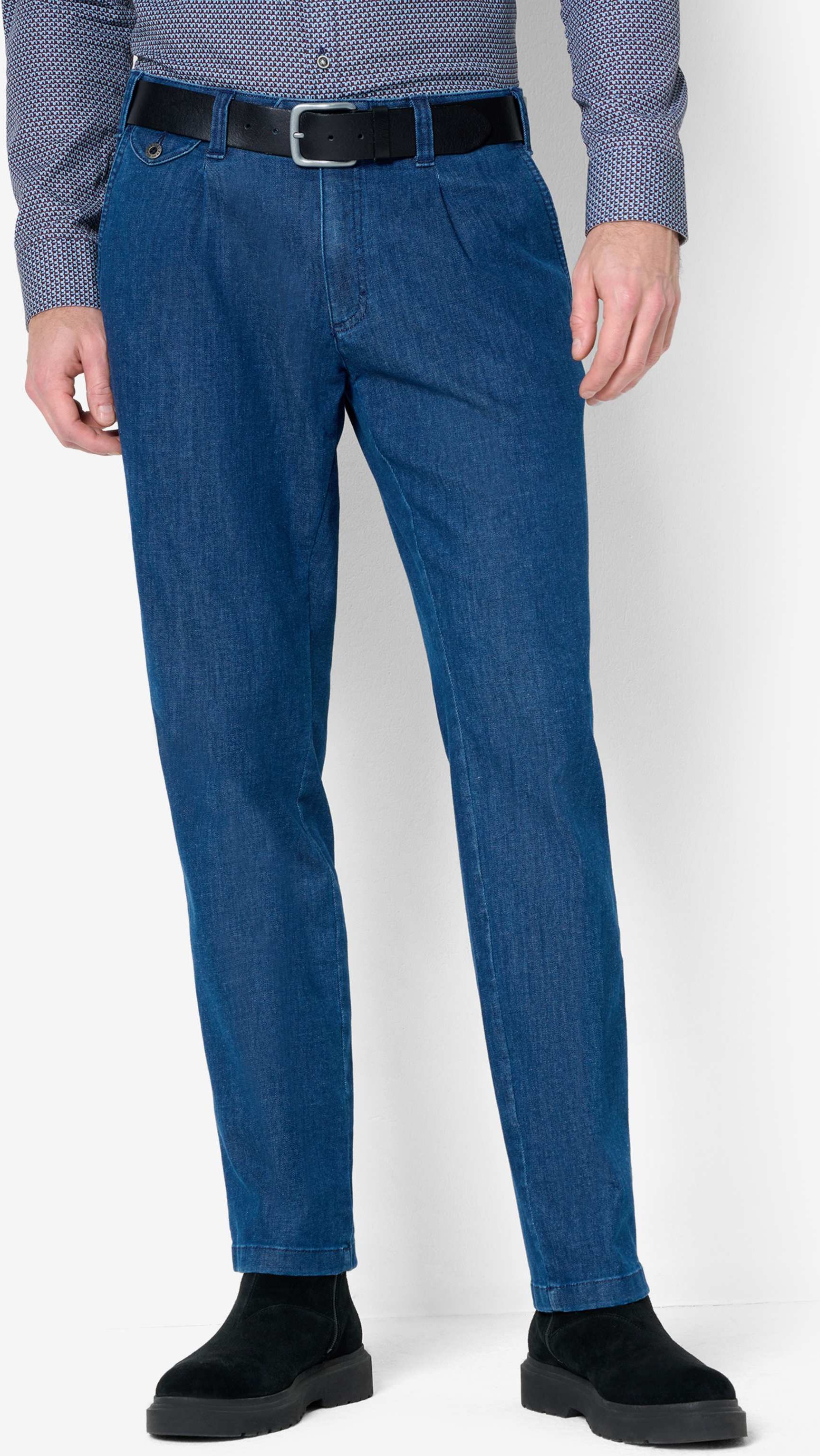 Eurex by Brax Herren Bundfaltenhose Style FRED, denim blau, Gr. 94