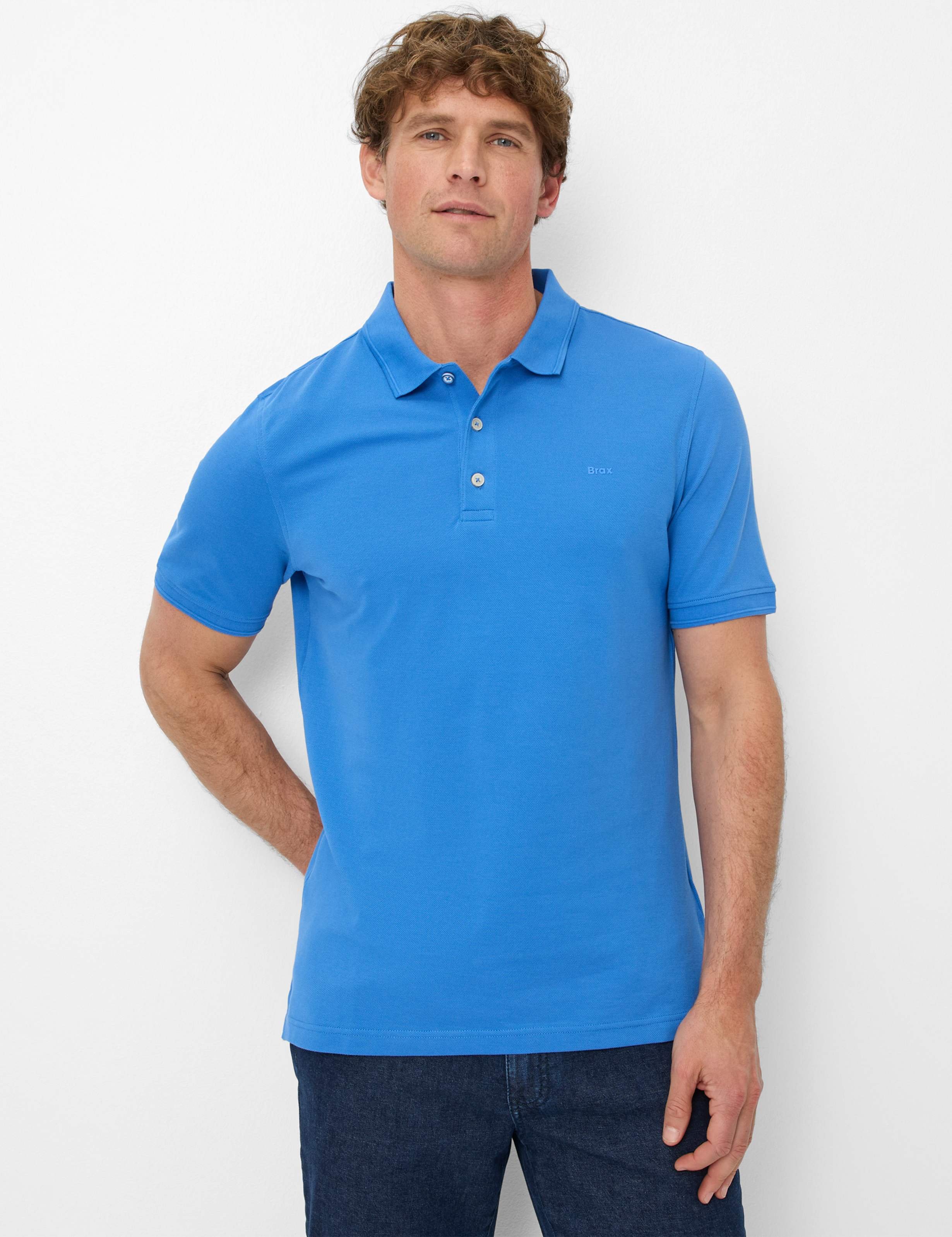Thumbnail - Brax Herren Polo Style PETE miami, Blau, Gr. S