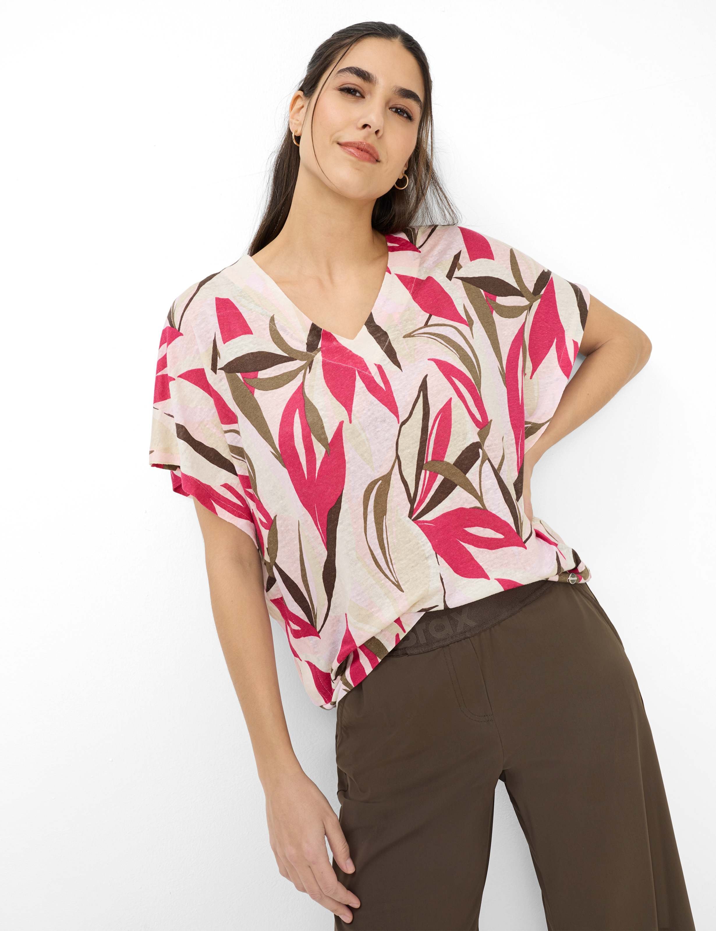 Brax Damen Shirt Style CASSIE S raspberry sorbet, Rosa, Gr. 42