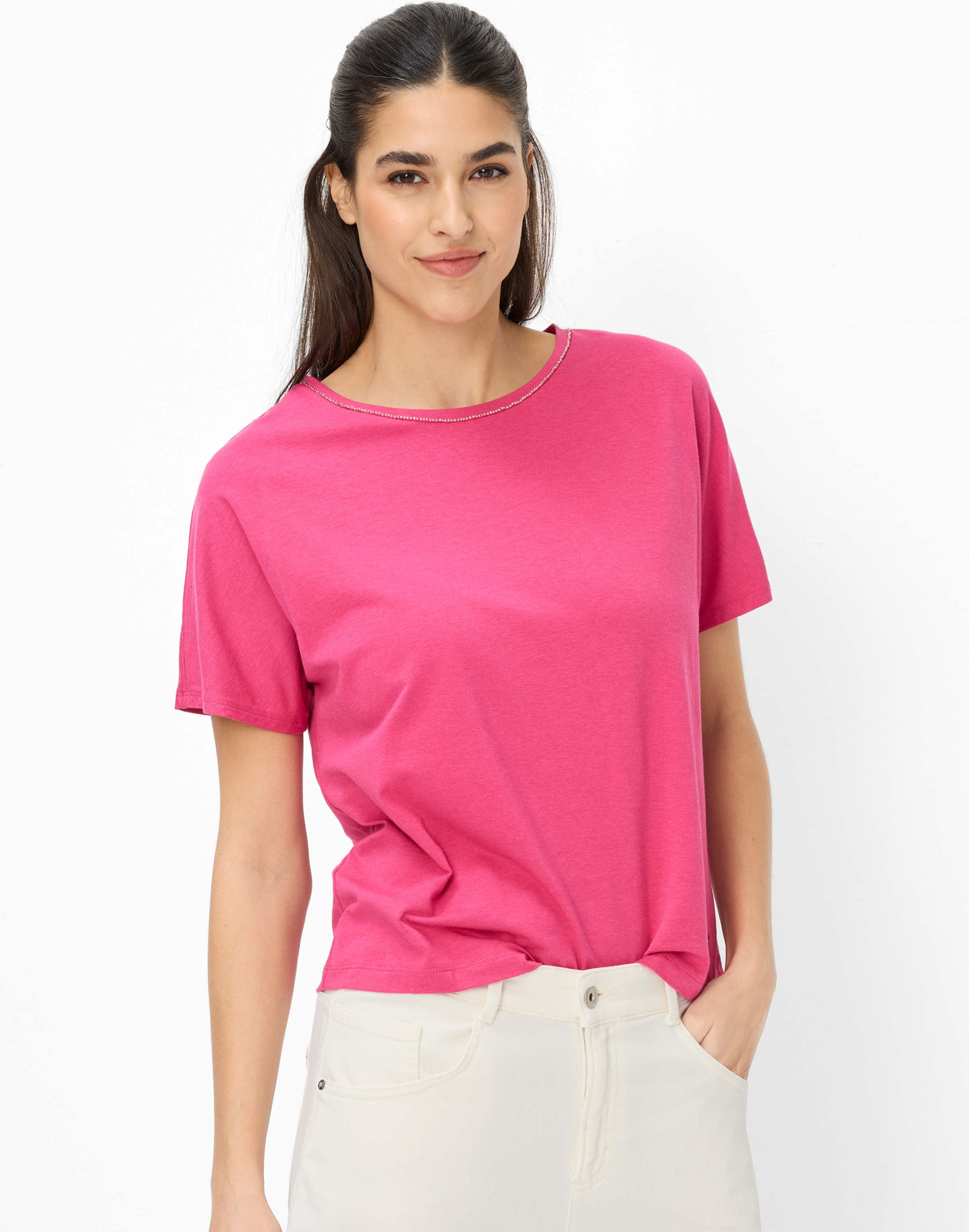 Brax Damen Shirt Style CAELEN S raspberry sorbet, Rosa, Gr. 42