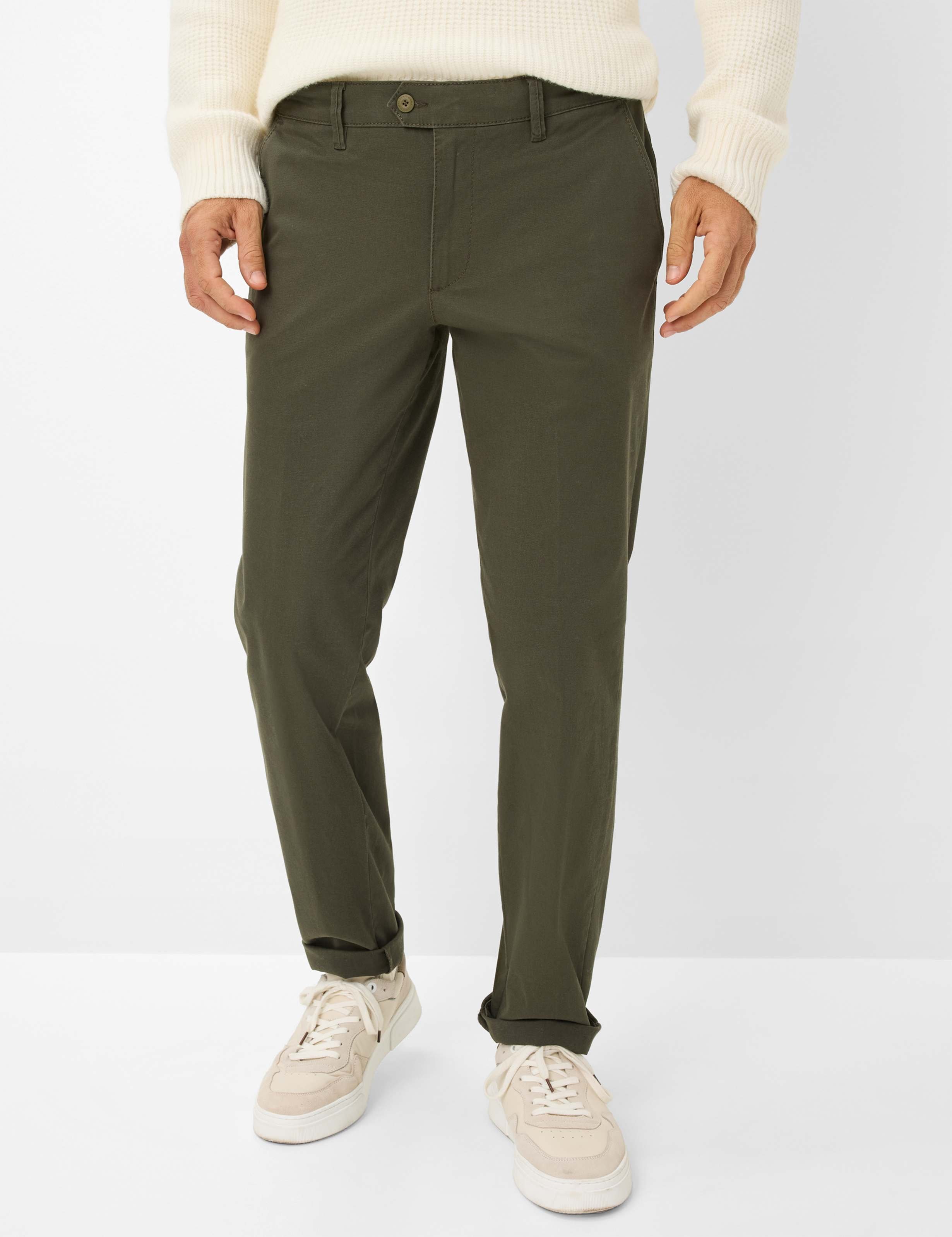 Eurex by Brax Herren Flatfronthose Style JIM OLIVE, dunkelgrün, Gr. 24U