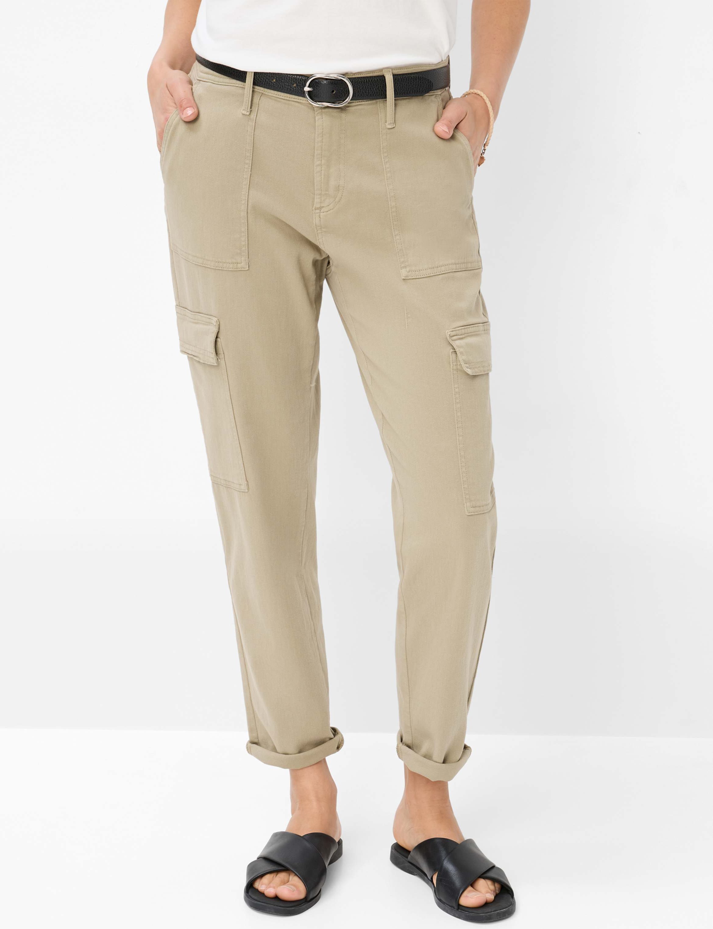 Brax Damen Cargohose Style MILEY S OLIVE TREE Denim Grün Oliv, denim grün - oliv, Gr. 38