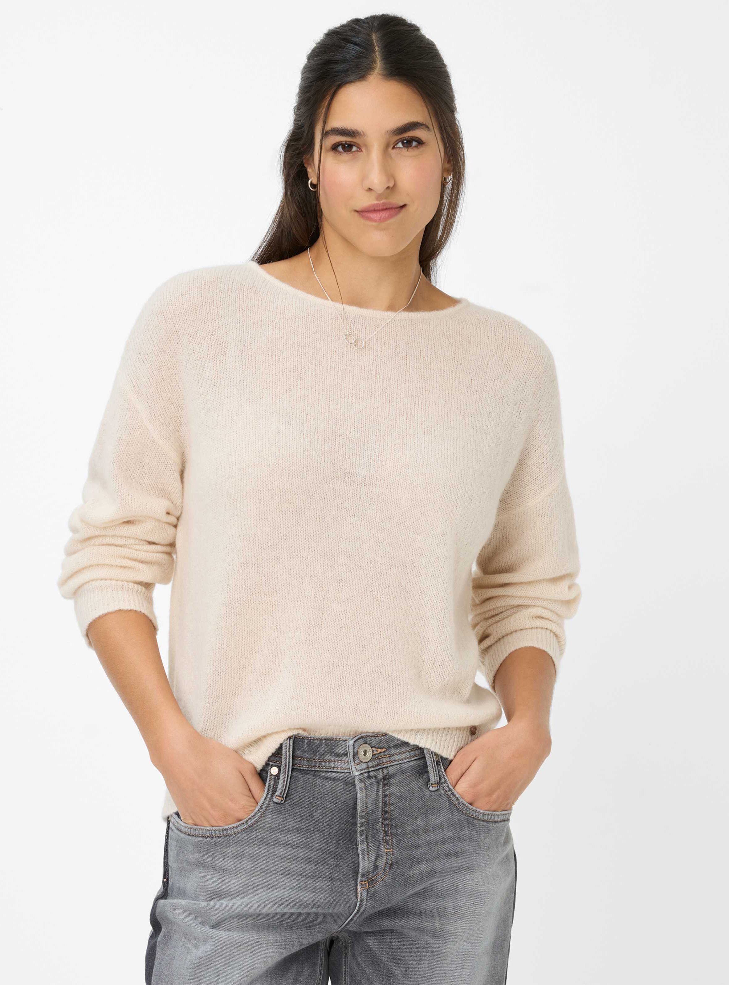 Thumbnail - Brax Damen Strickpullover Style LISA canvas, cremeweiß, Gr. 46