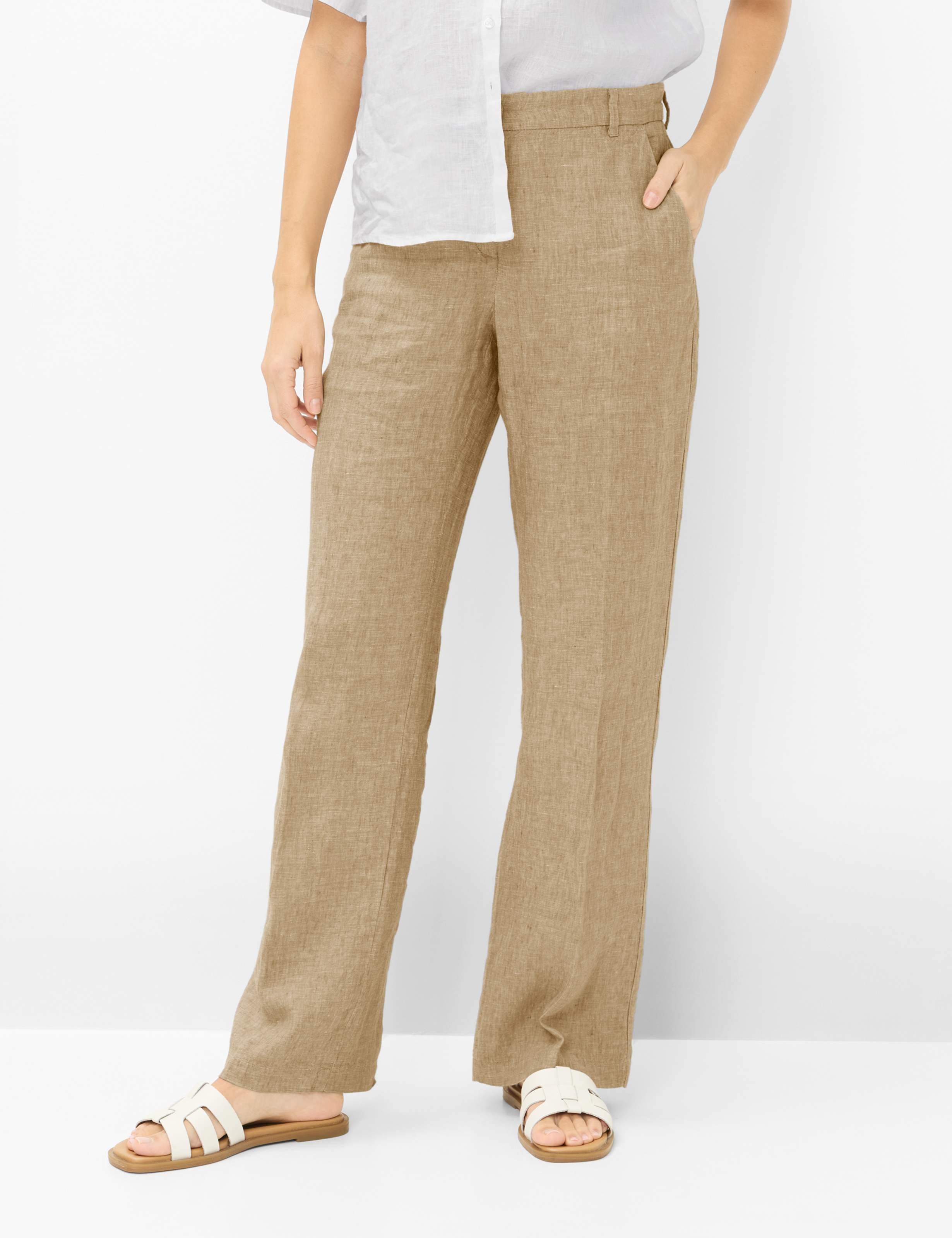 Brax Damen Palazzohose Style MAINE ALMOND, Beige, Gr. 36K
