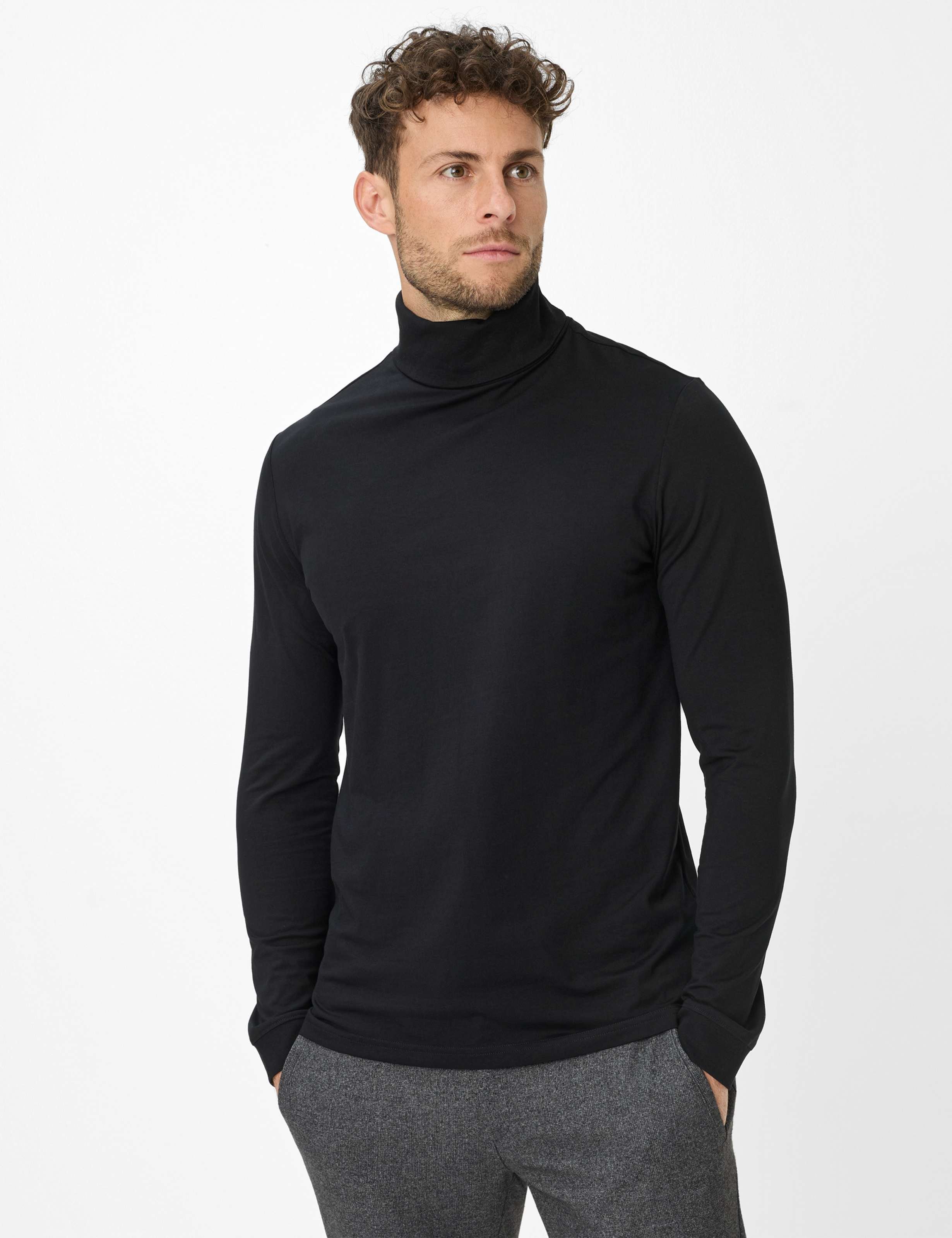 Thumbnail - Brax Herren Shirt Style BENNO black, schwarz, Gr. XXL