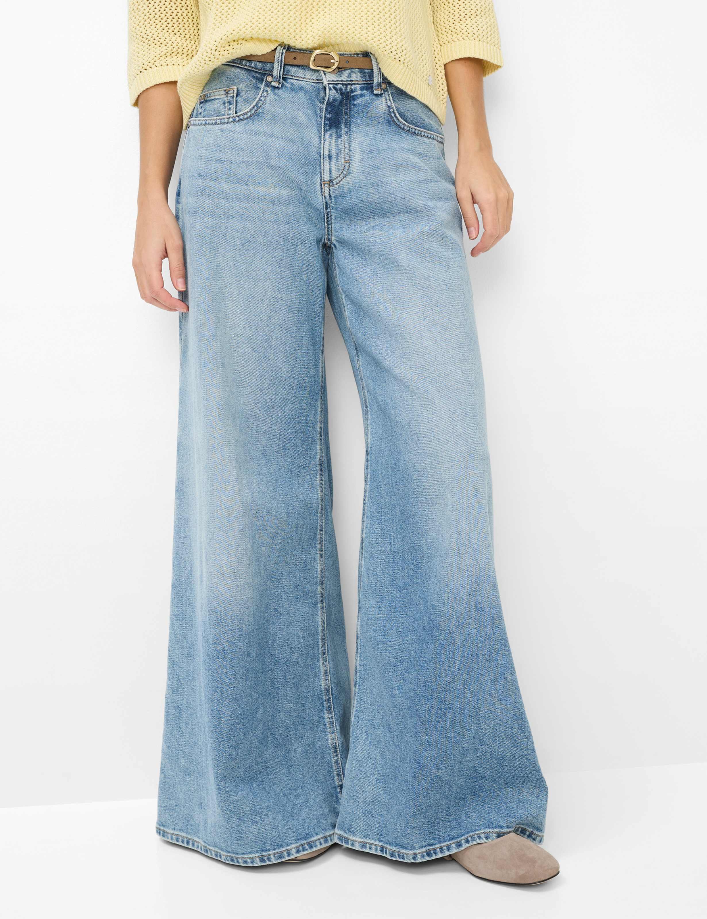 Brax Damen Five-Pocket-Hose Style MARCH USED BLEACHED BLUE, denim hellblau, Gr. 44