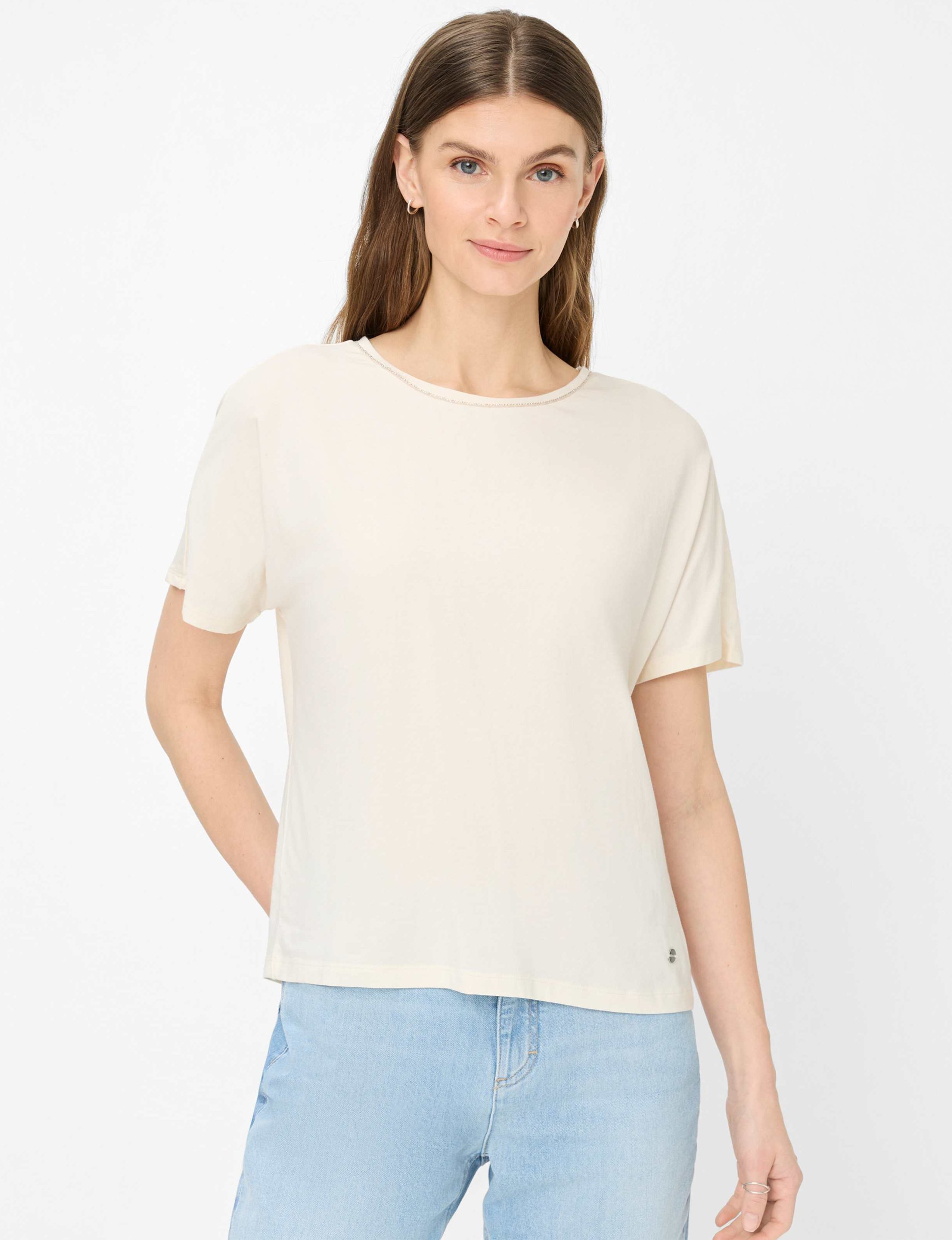 Brax Damen Shirt Style CAELEN S soft ecru, cremeweiß, Gr. 36