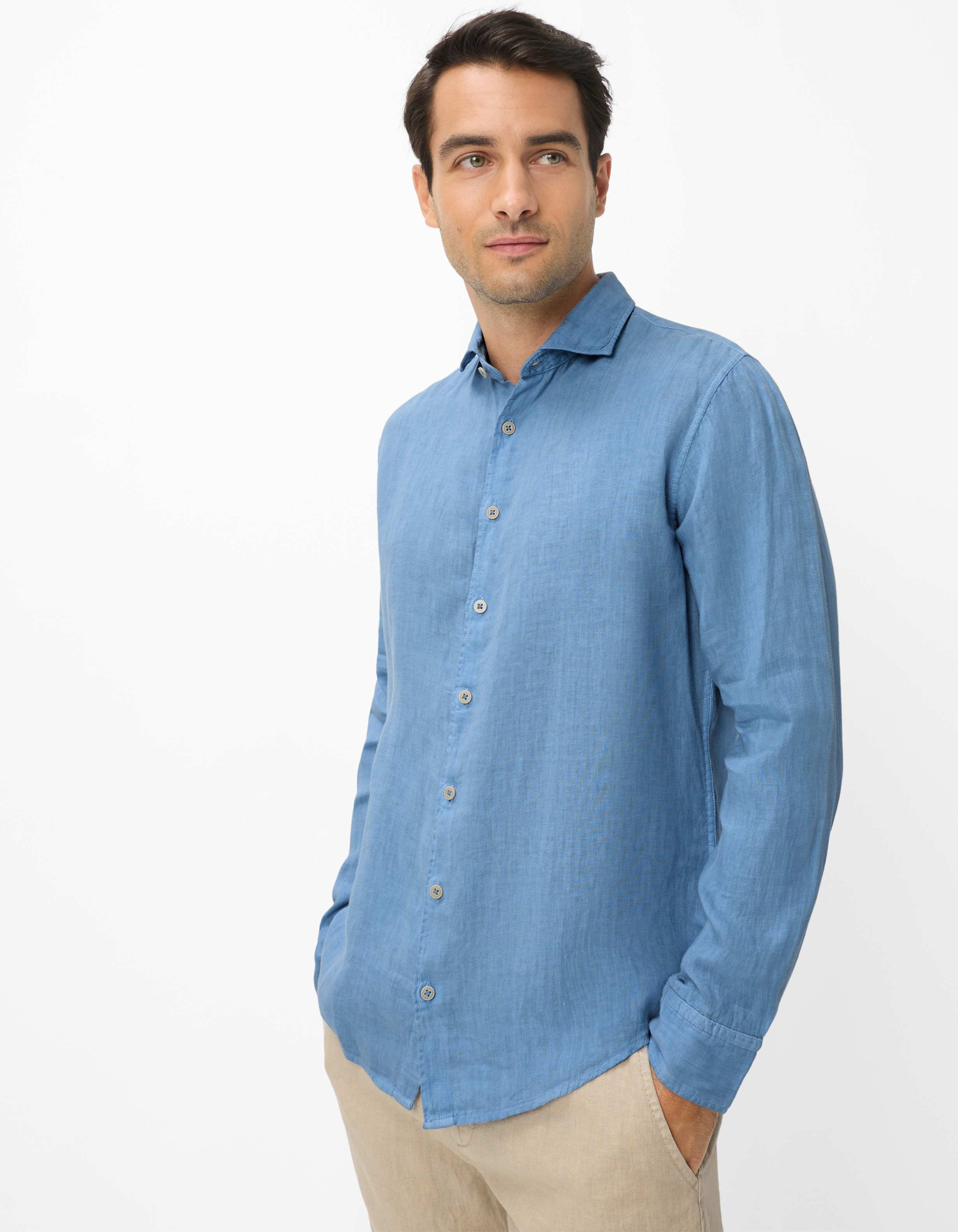 Brax Herren Hemd Style HAROLD heaven, Blau, Gr. L