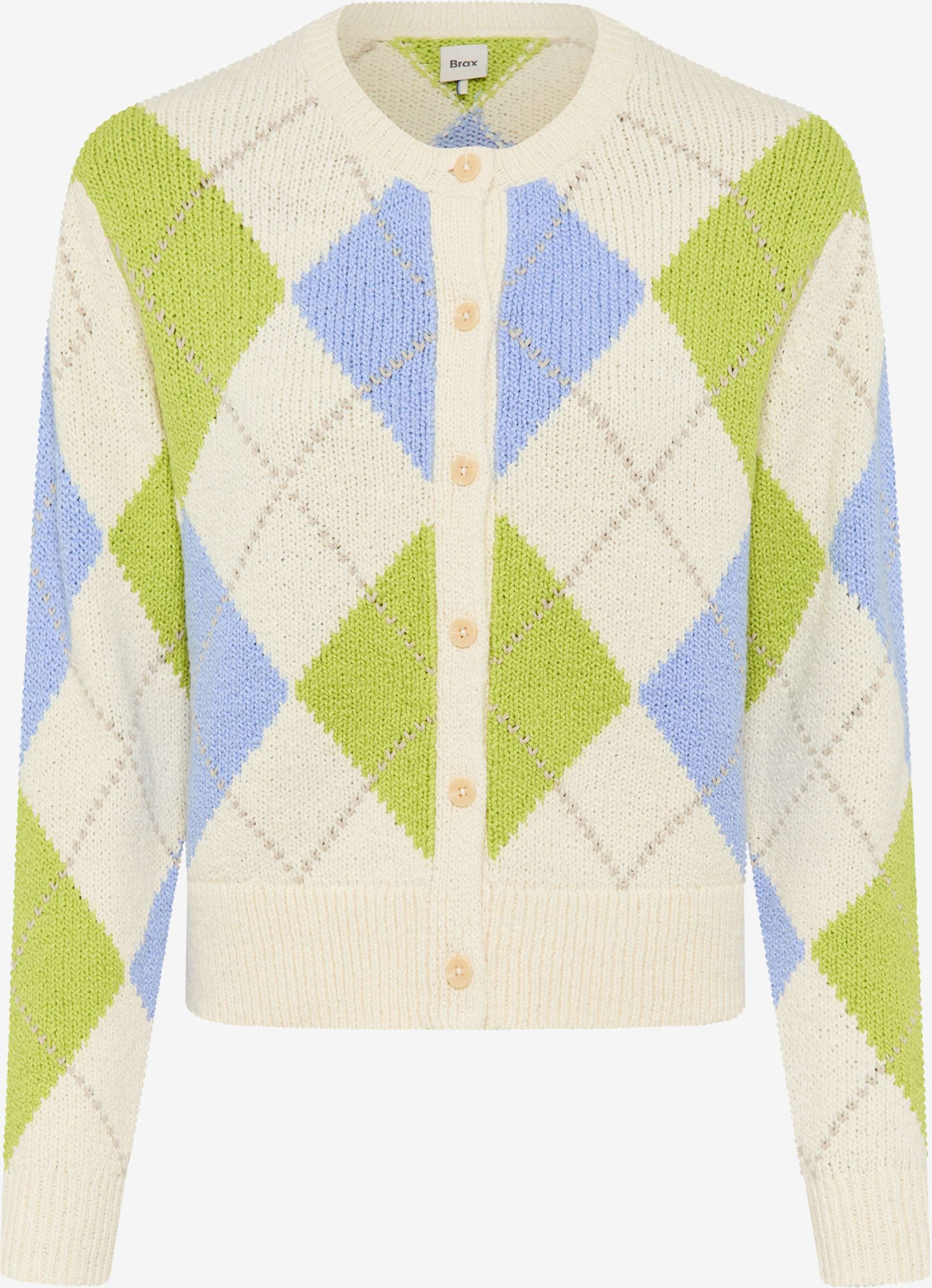 Brax Damen Strickjacke Style ANN soft ecru, mehrfarbig, Gr. 36