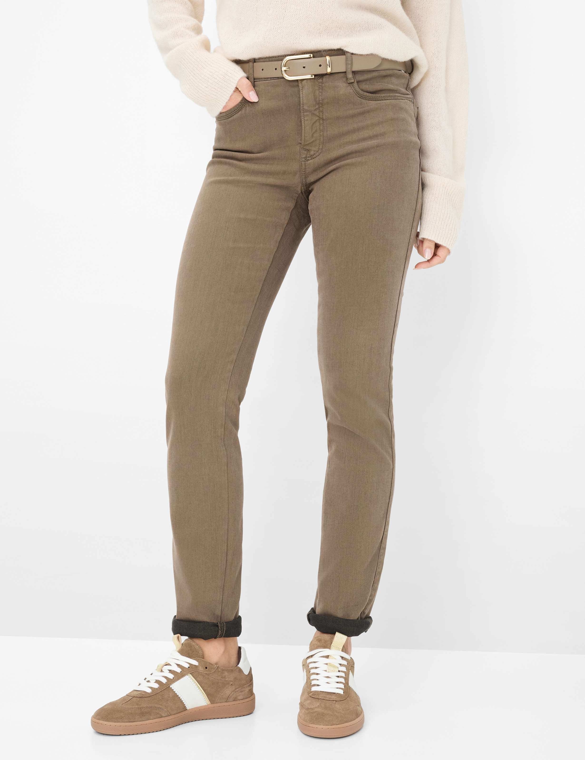 Thumbnail - Brax Damen Five-Pocket-Hose Style MARY CARAMEL, denim dunkelbraun, Gr. 48L