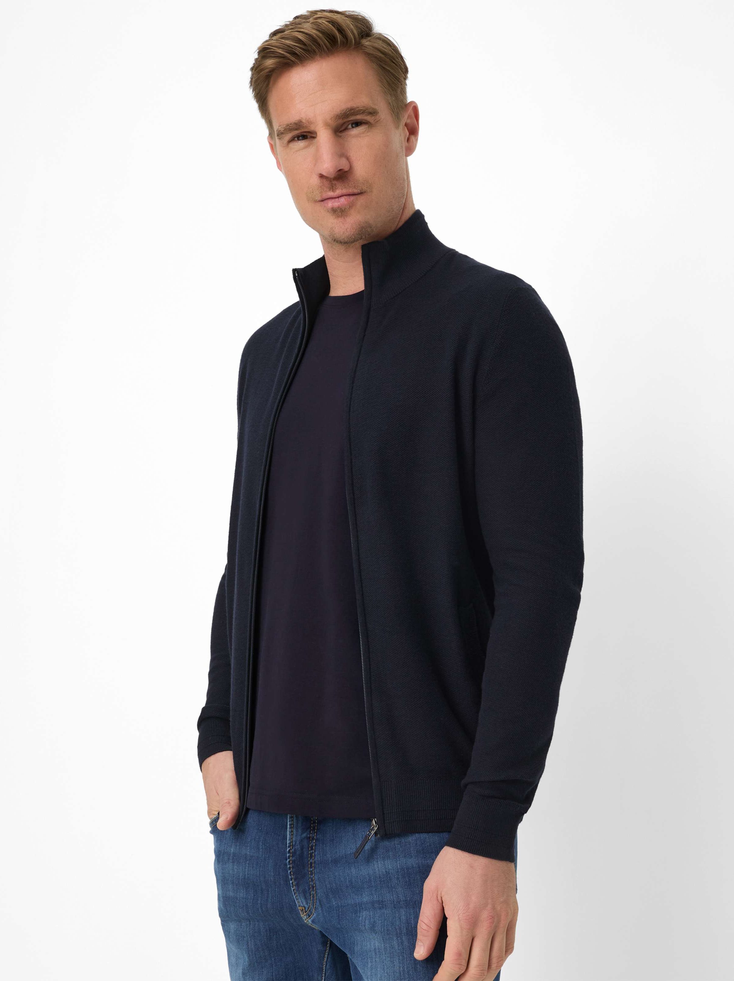 Brax Herren Strickjacke Style JAKE navy, dunkelblau, Gr. L