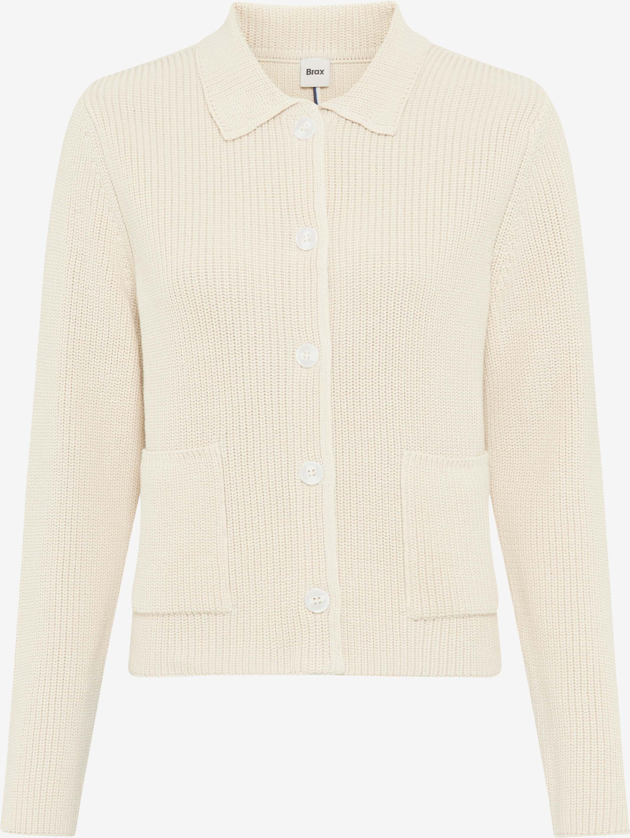 Brax Damen Strickjacke Style AMI dark ecru, hellbeige, Gr. 46