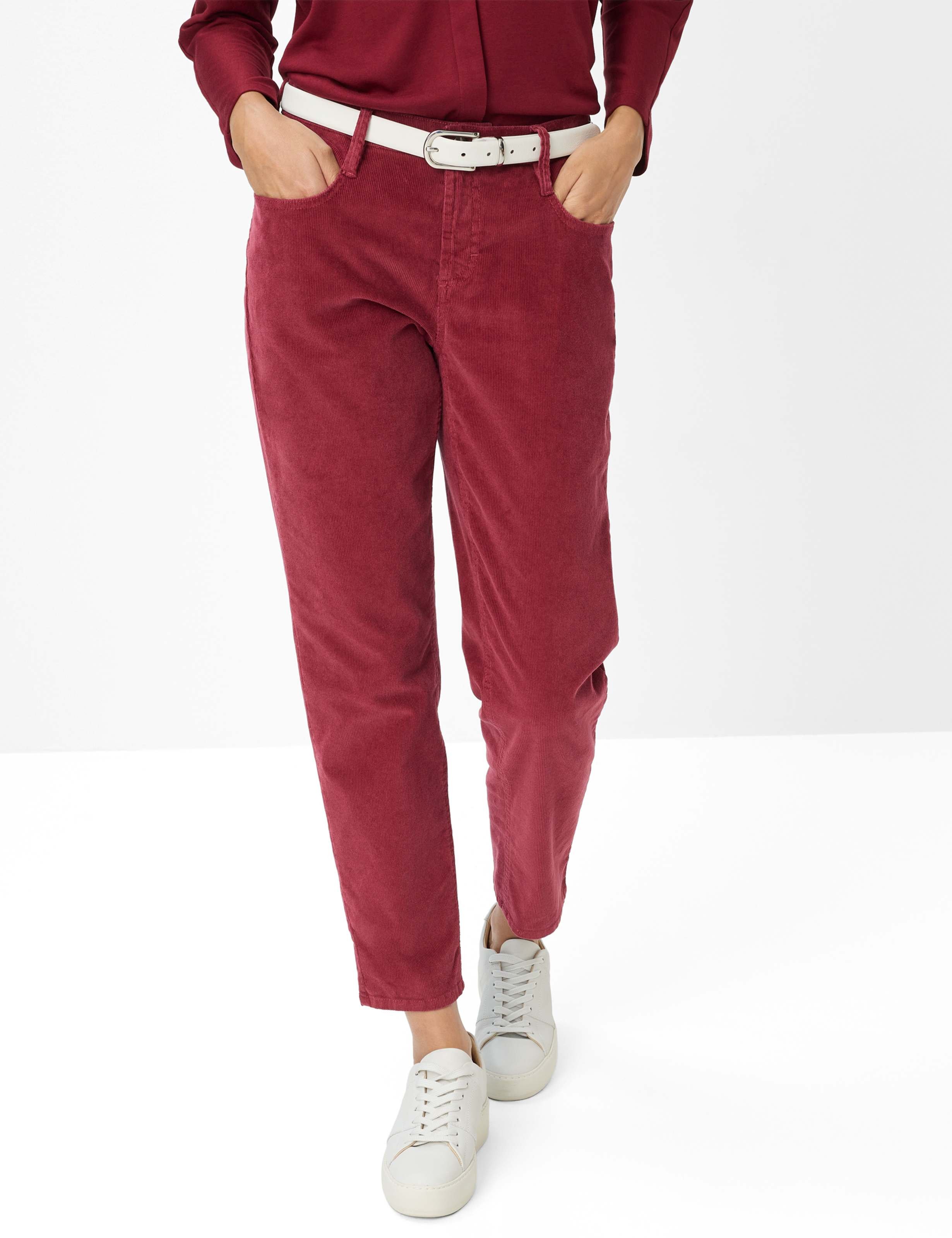 Brax Damen Cordhose Style MILEY S MULBERRY, dunkelrot, Gr. 38