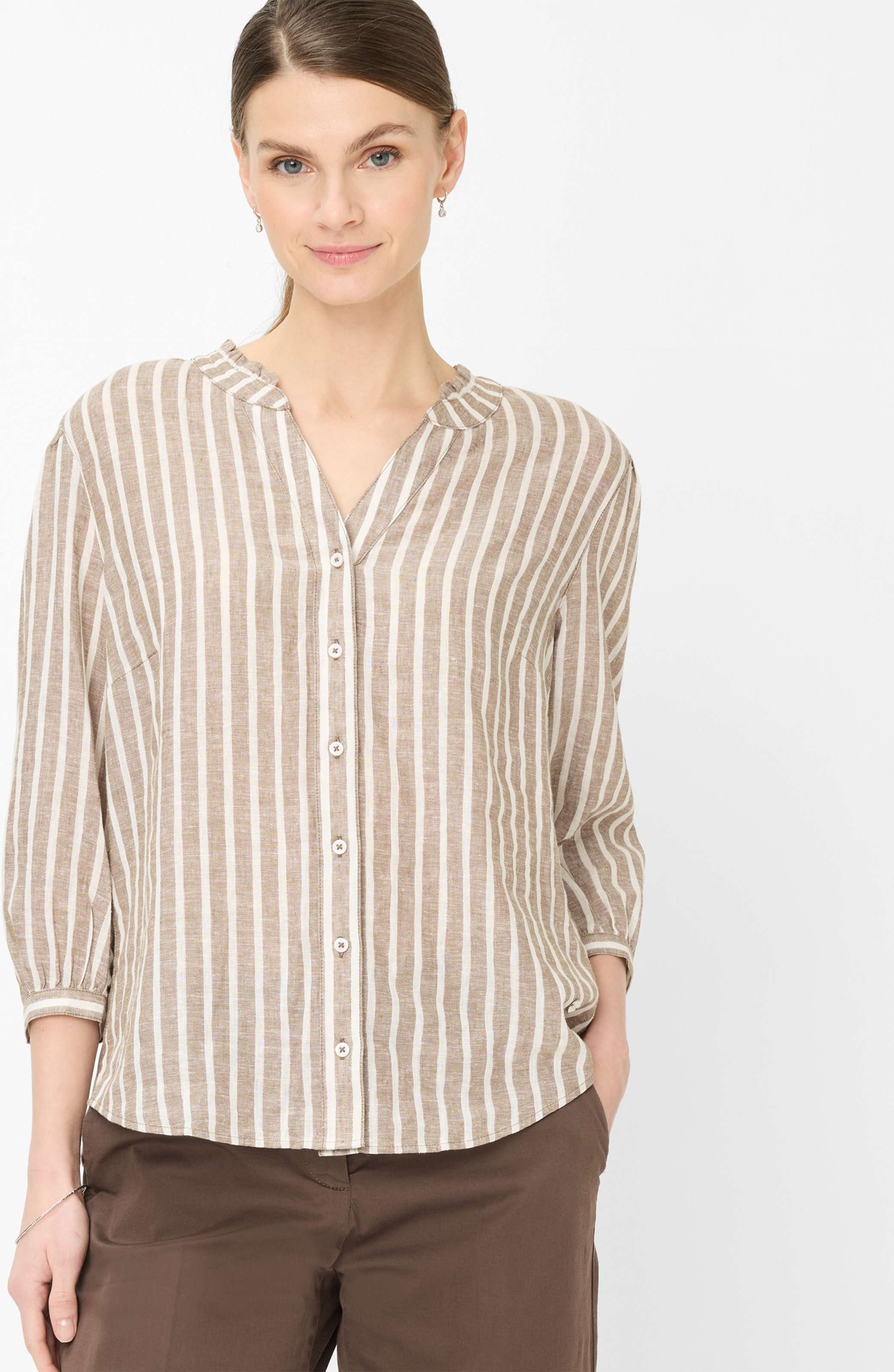 Brax Damen Bluse Style VIOLET light mocha, braun, Gr. 34