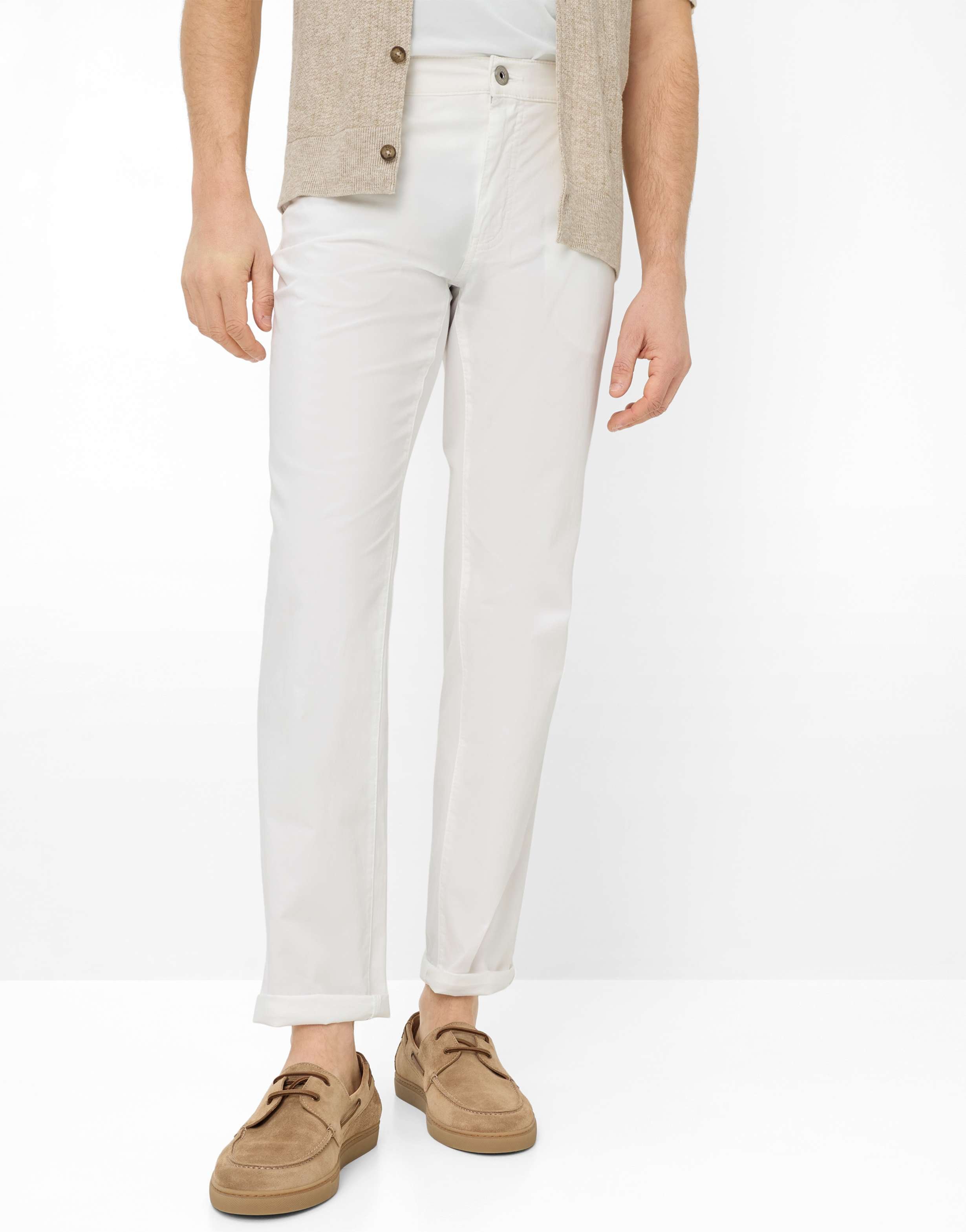 Brax Herren Five-Pocket-Hose Style CADIZ WHITE, weiß, Gr. 33/30