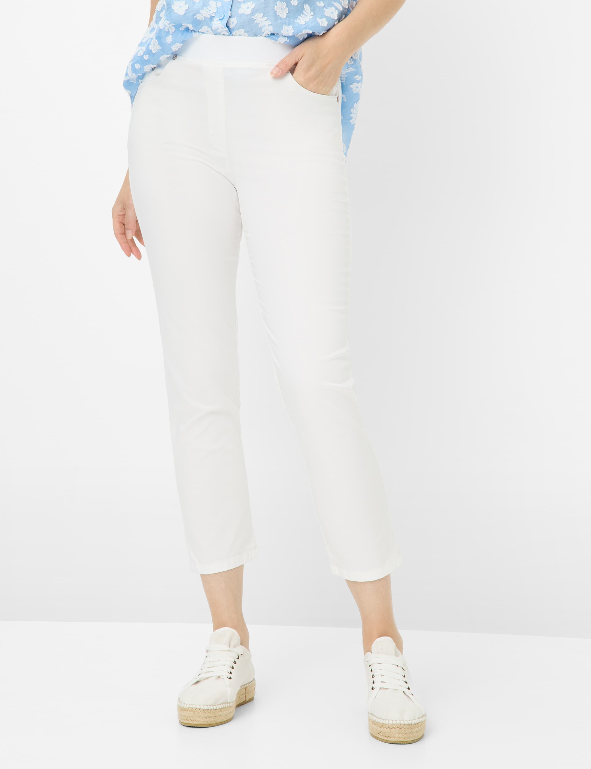 Raphaela by Brax Damen Five-Pocket-Hose Style PAMINA 6/8 WHITE, weiß, Gr. 44