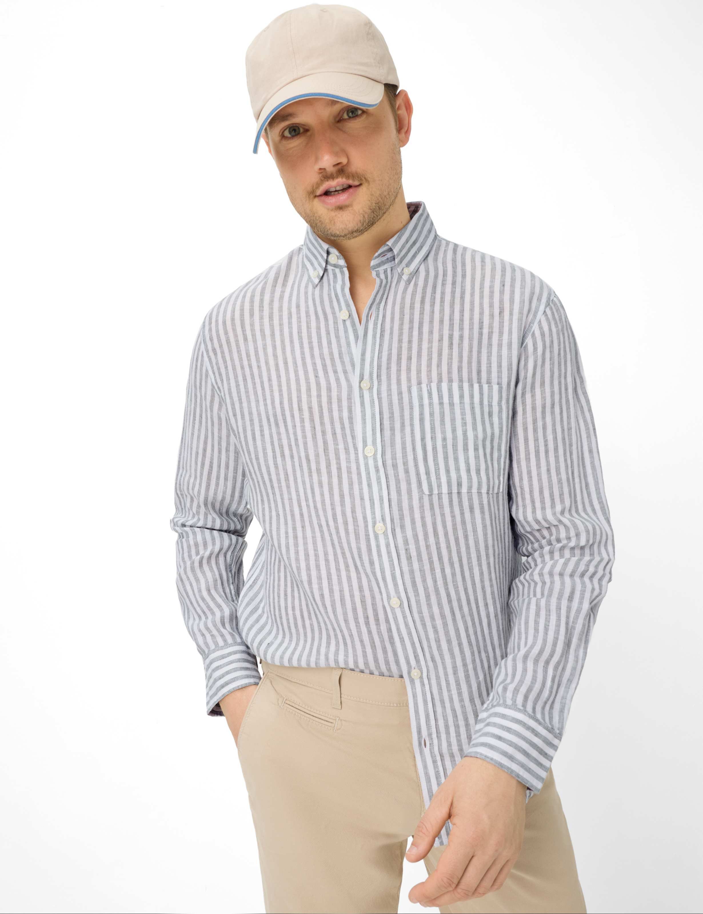 Thumbnail - Brax Herren Hemd Style DANIEL thyme, grün, Gr. XXL