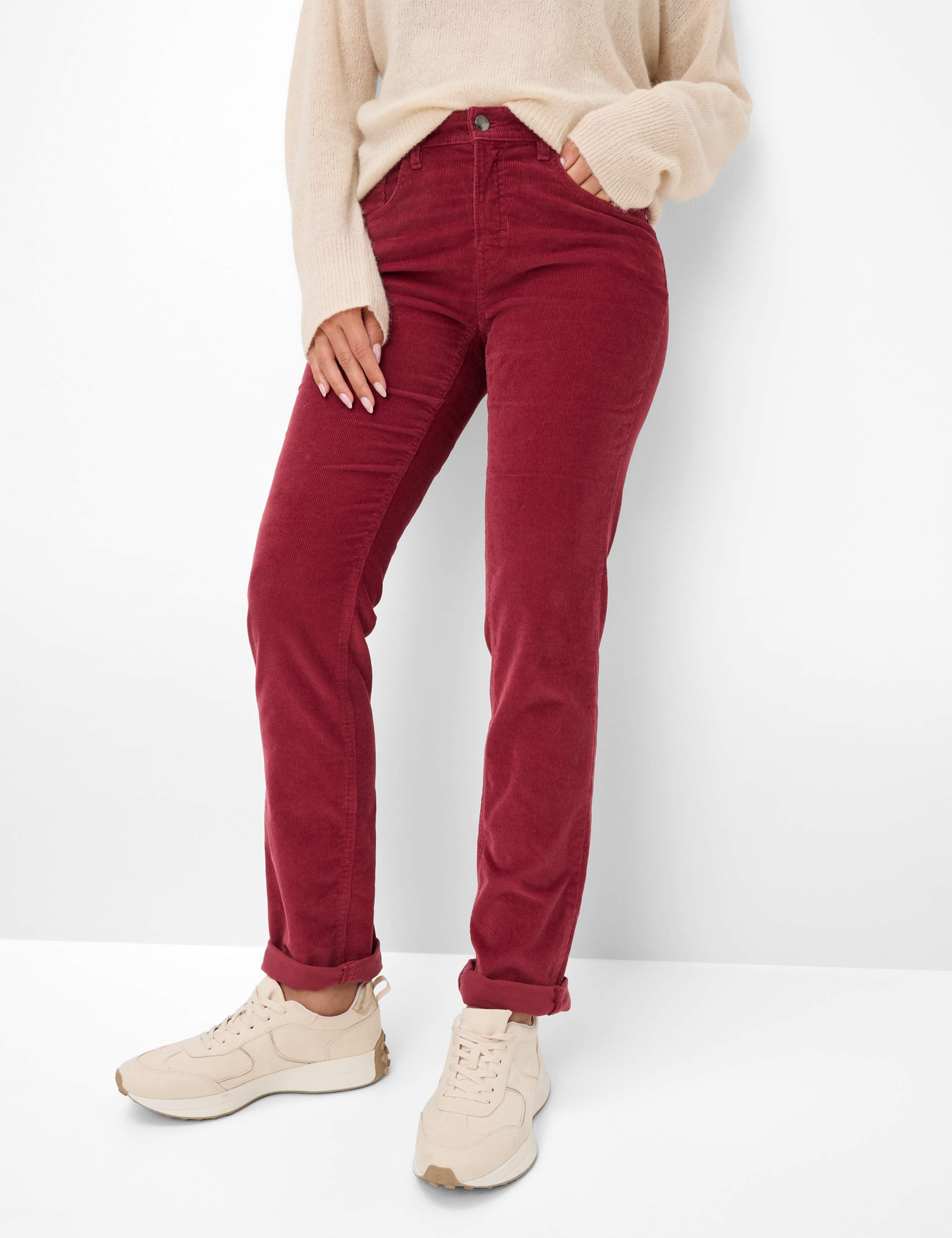 Thumbnail - Brax Damen Cordhose Style CAROLA MULBERRY, dunkelrot, Gr. 50K