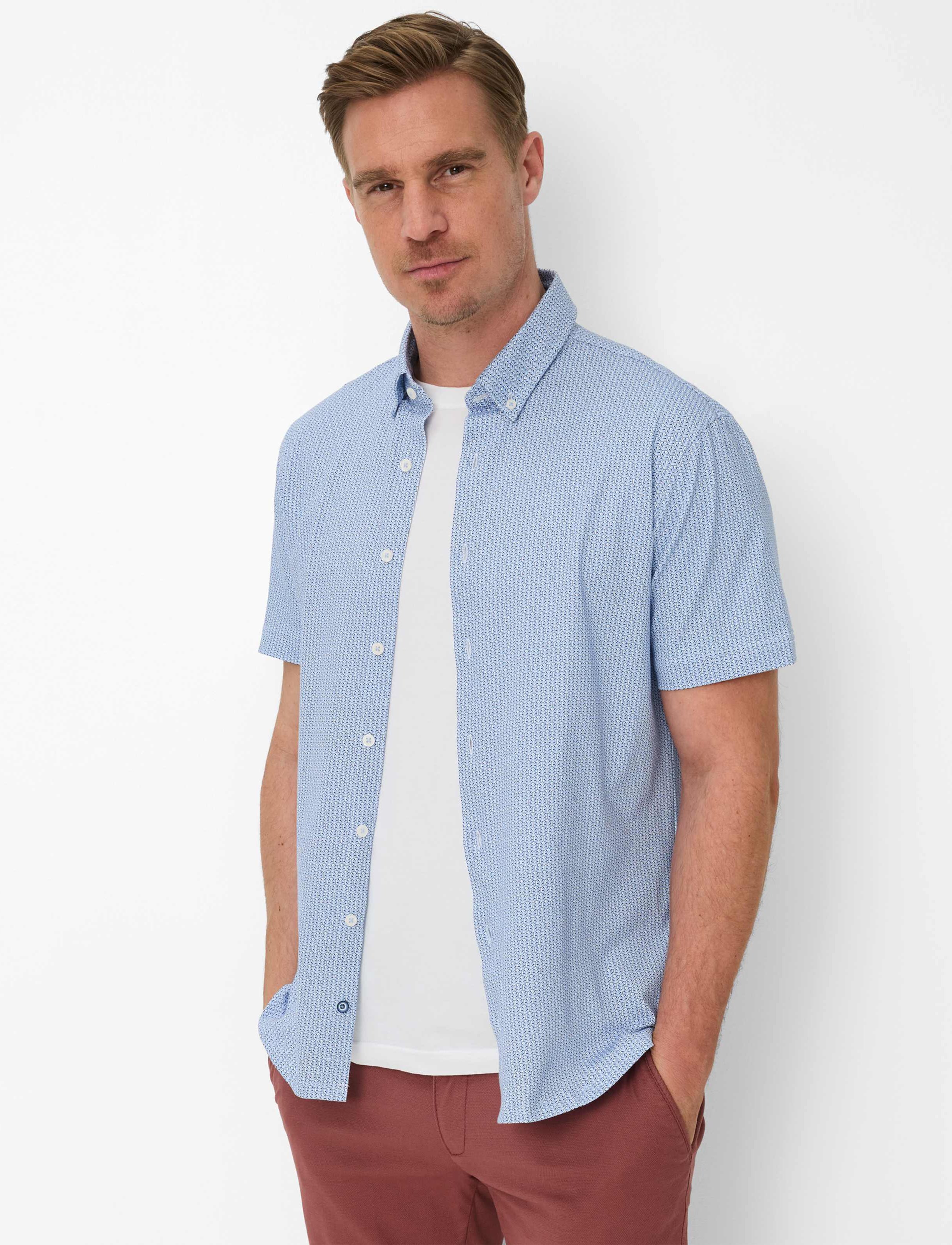 Brax Herren Hemd Style DAN sky, hellblau, Gr. L