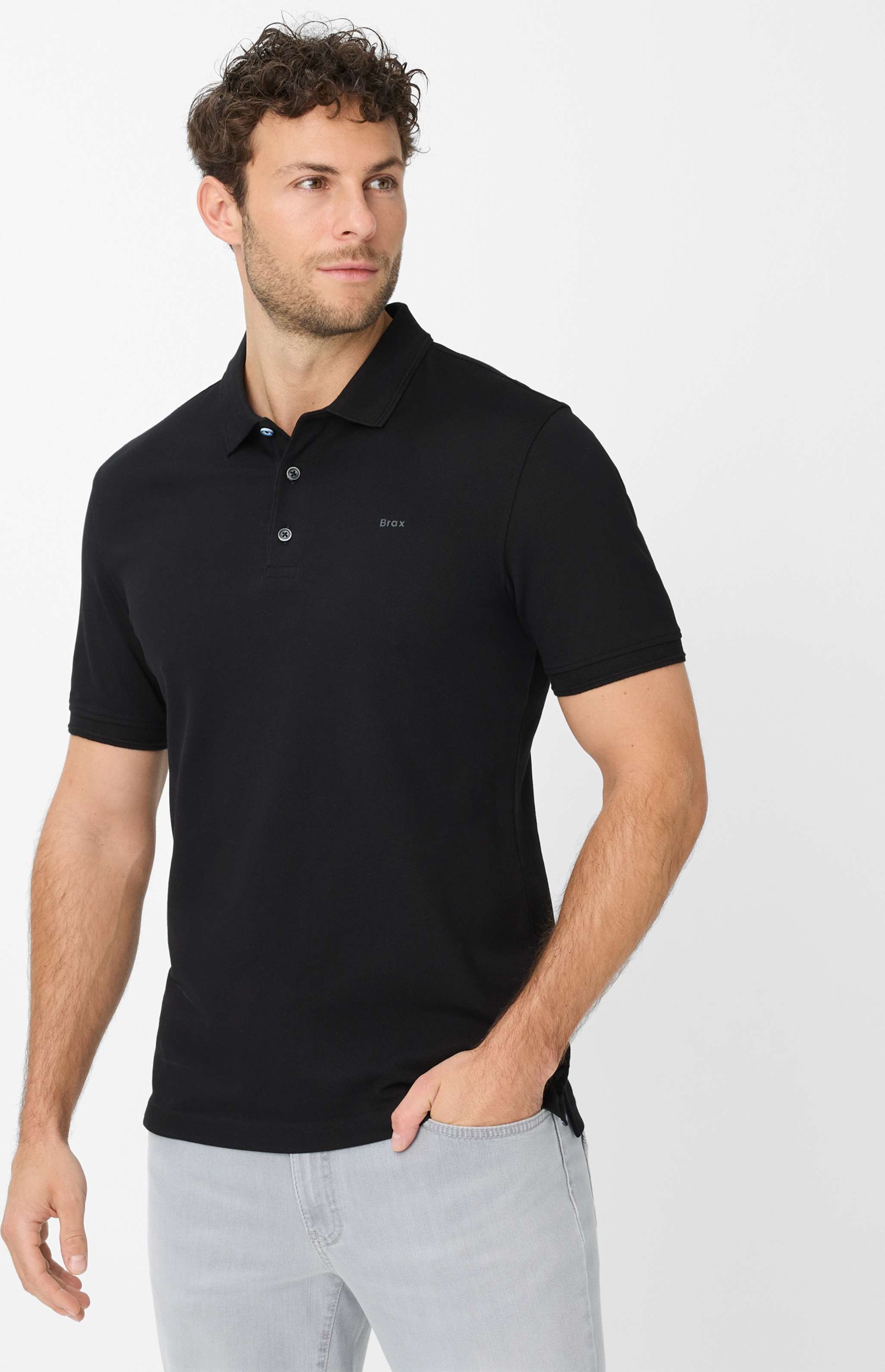 Brax Herren Polo Style PETE black, perma schwarz, Gr. XXL