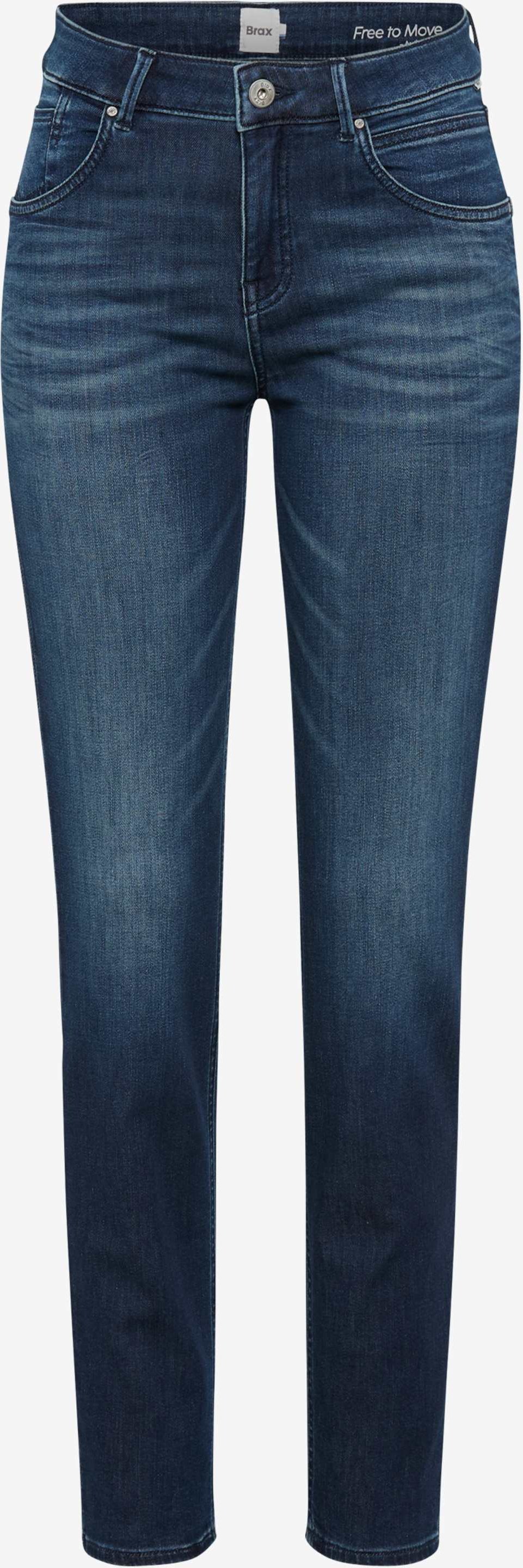 Brax Damen Five-Pocket-Hose Style SHAKIRA USED REGULAR BLUE, denim blau, Gr. 40L