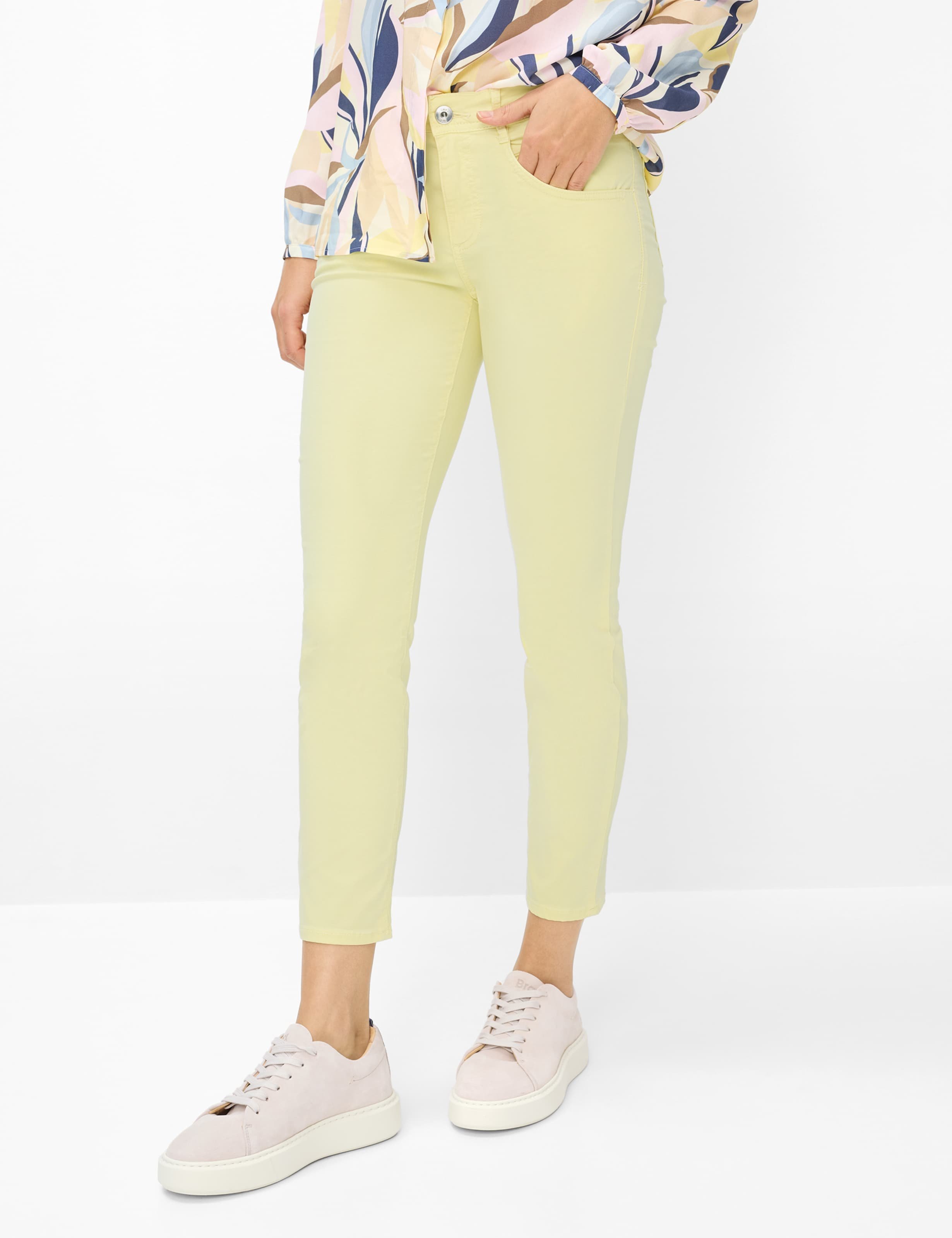 Brax Damen Röhrenjeans Style SHAKIRA S BUTTERCUP, denim hellgelb, Gr. 46