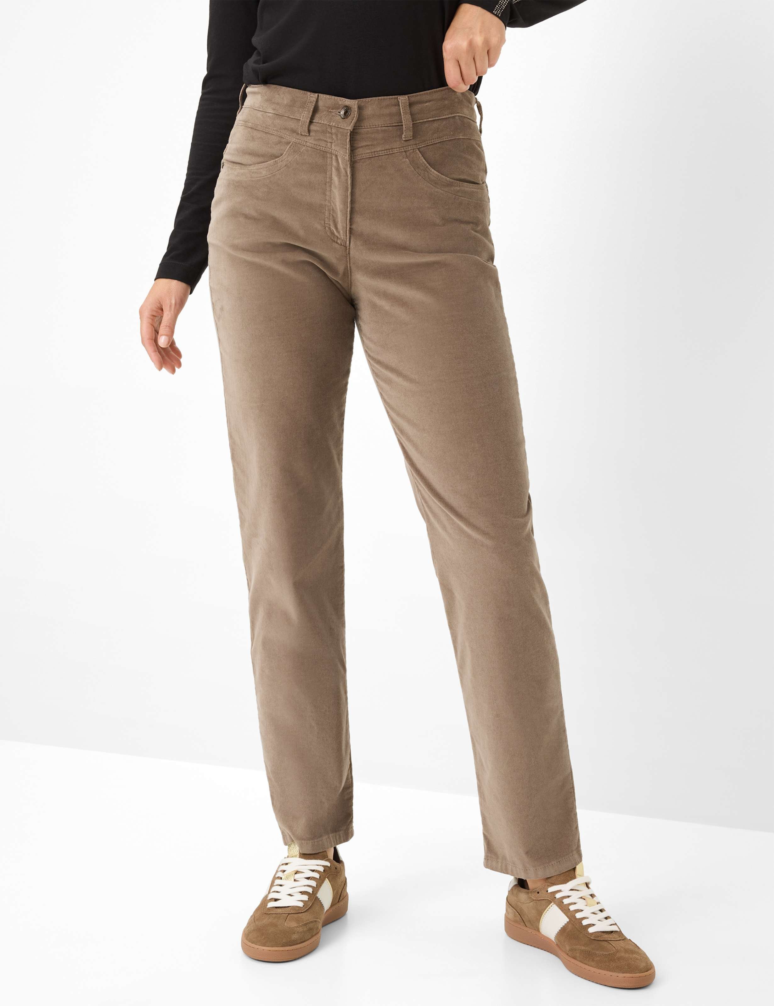 Thumbnail - Raphaela by Brax Damen Cordhose Style CAREN NEW TAUPE, hellbraun, Gr. 48K
