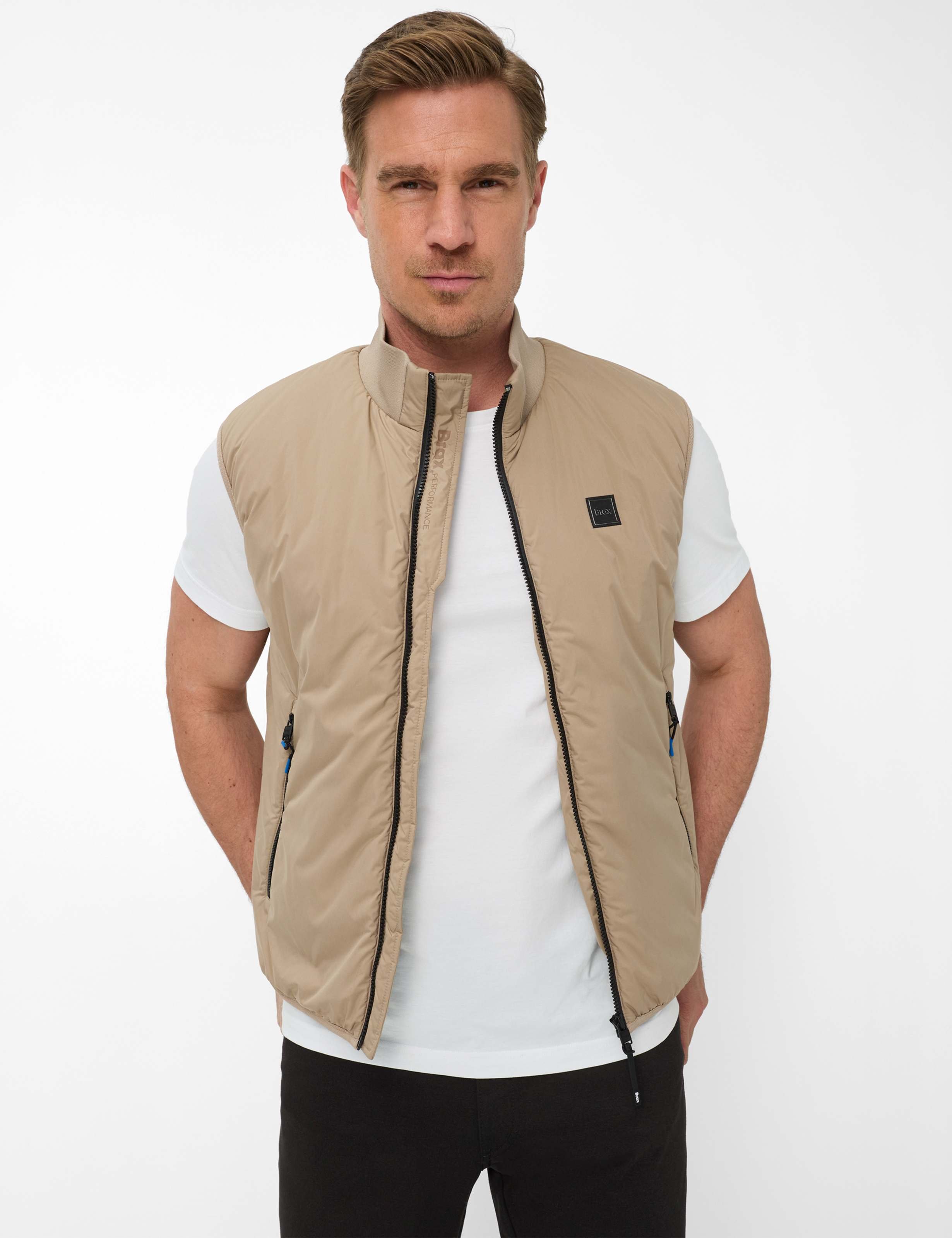 Brax Herren Weste Style LIAM sand, Beige, Gr. XXL