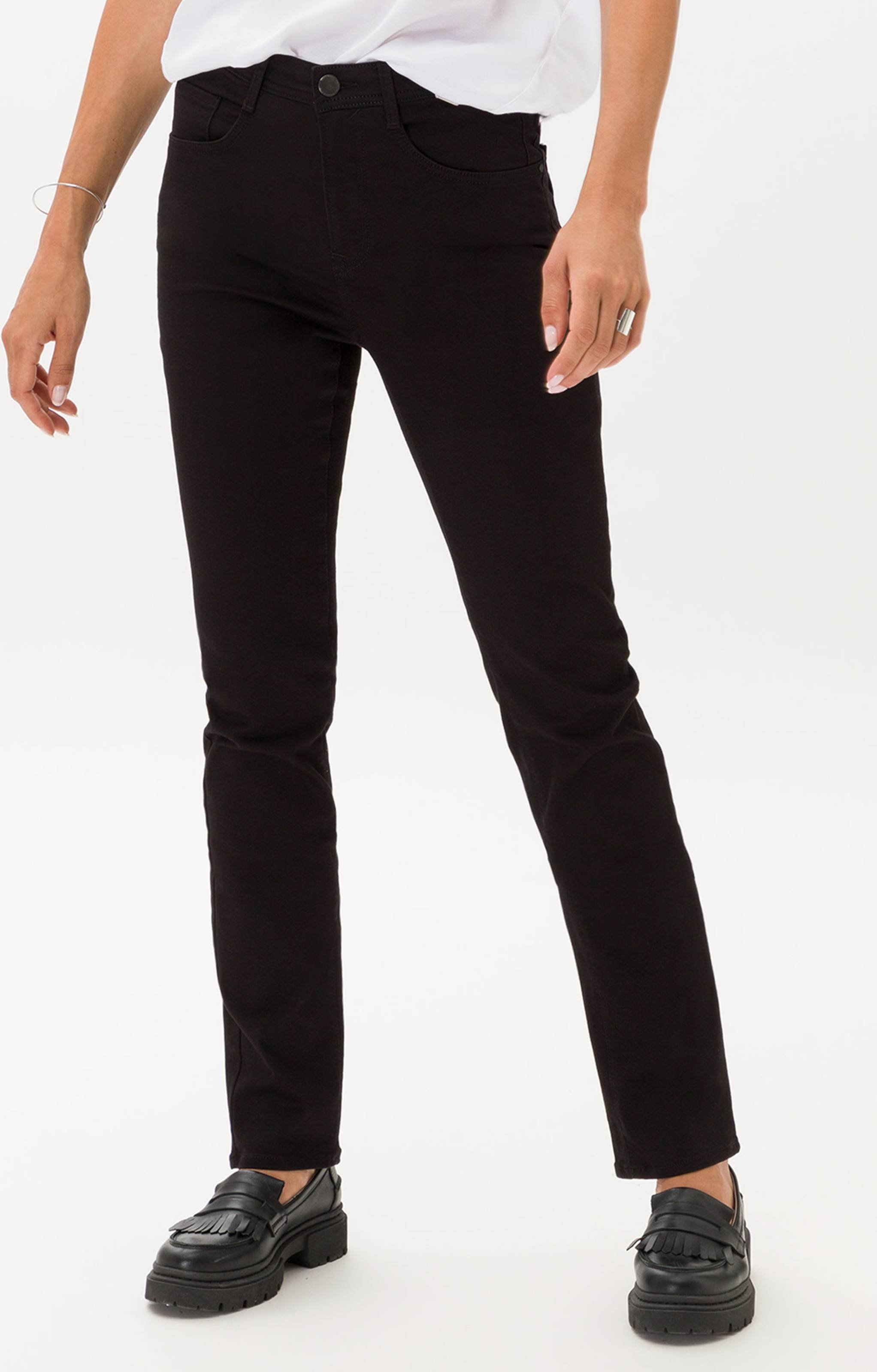 Brax Damen Five-Pocket-Hose Style CAROLA CLEAN PERMA BLACK, denim perma schwarz, Gr. 40