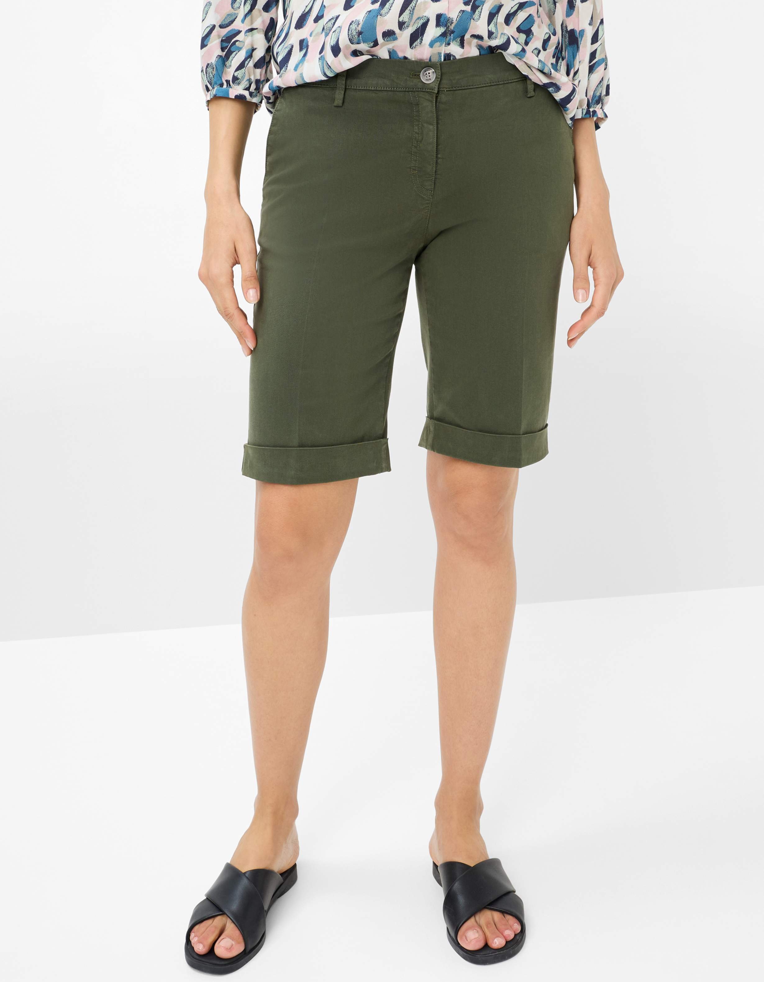 Brax Damen Bermuda Style MIA B, dunkelgrün, Gr. 44