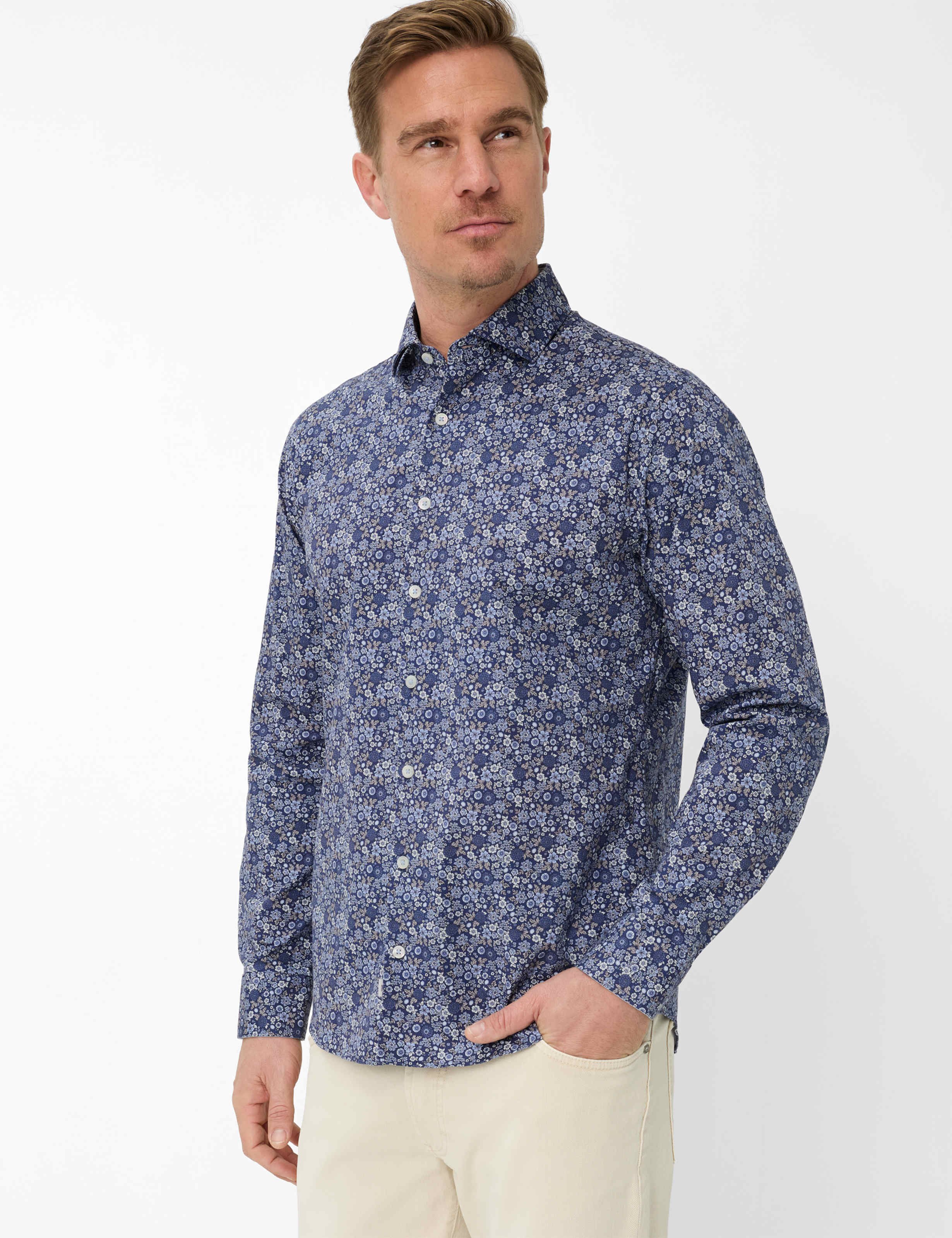 Brax Herren Hemd Style HAROLD marine, dunkelblau, Gr. XXL